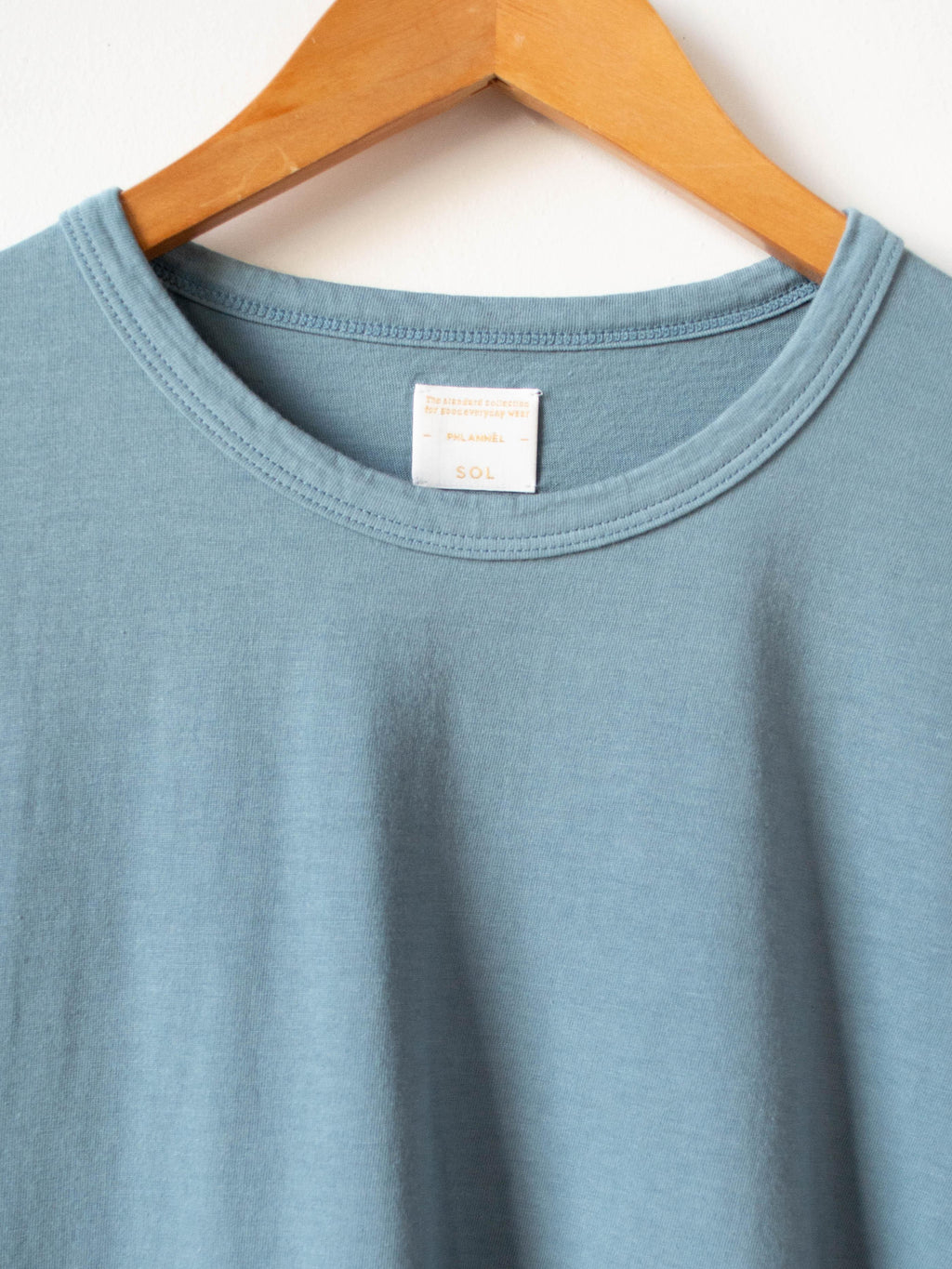 Namu Shop - Phlannel Light Suvin Cotton T-Shirt - Blue