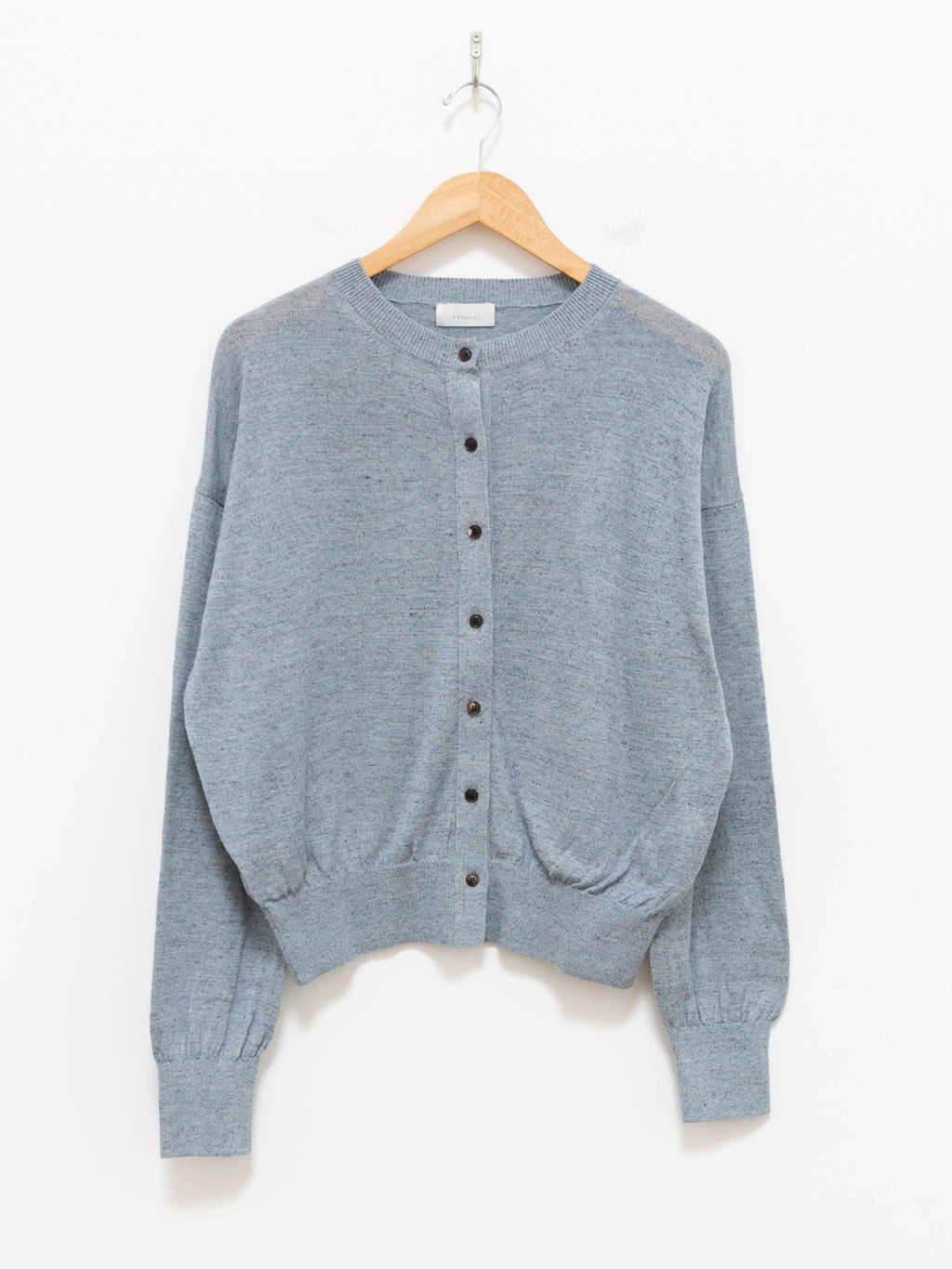 Namu Shop - Phlannel Linen Cotton Crewneck Cardigan - Blue