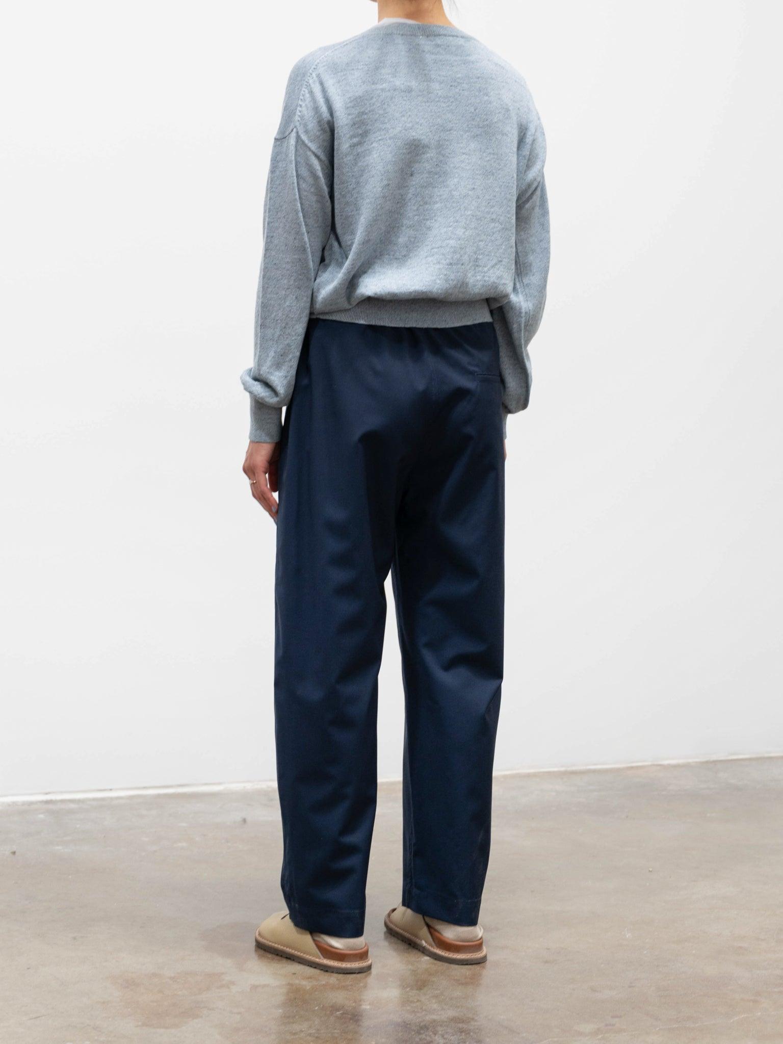 Namu Shop - Phlannel Linen Cotton Crewneck Cardigan - Blue