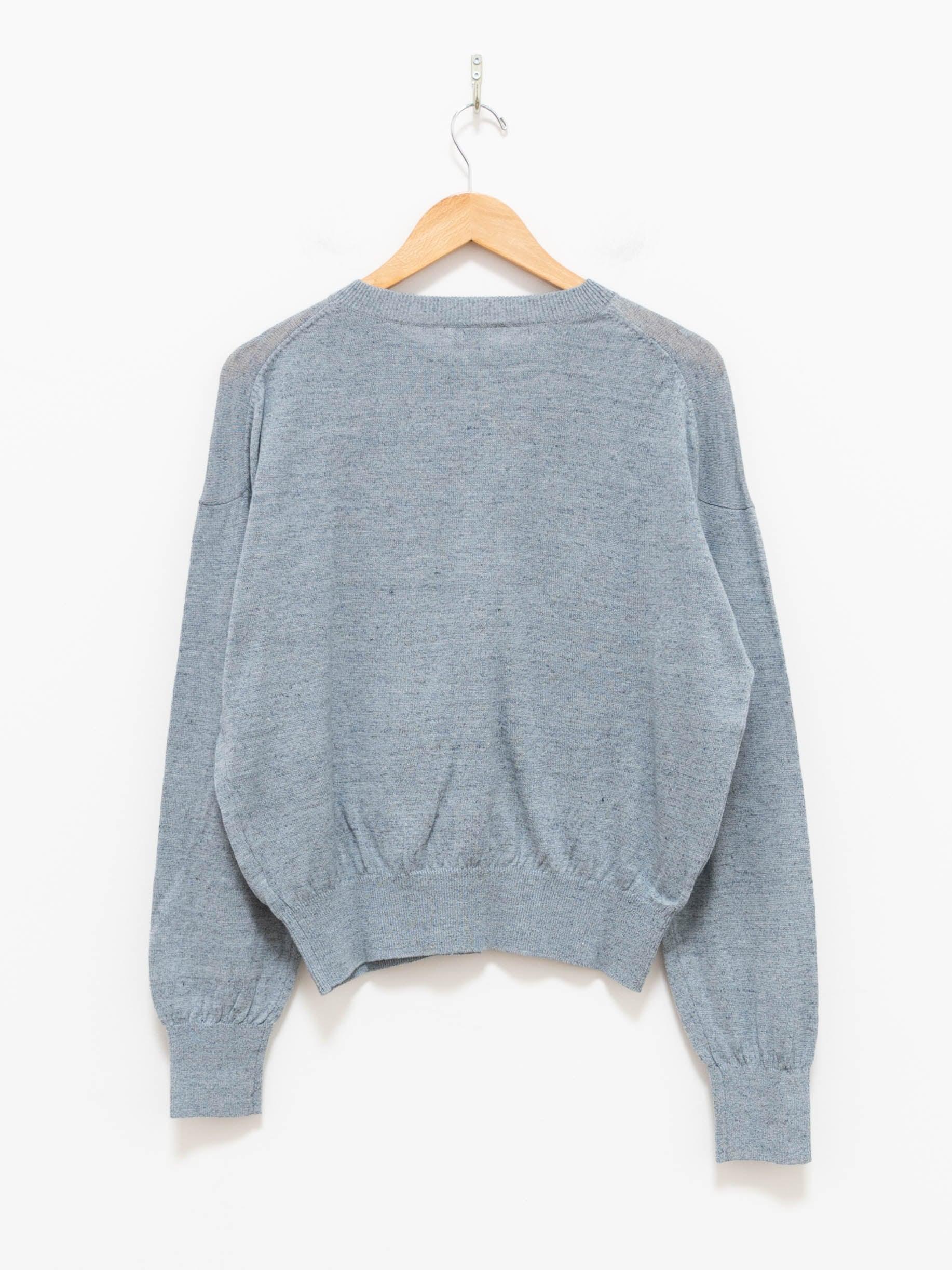 Namu Shop - Phlannel Linen Cotton Crewneck Cardigan - Blue