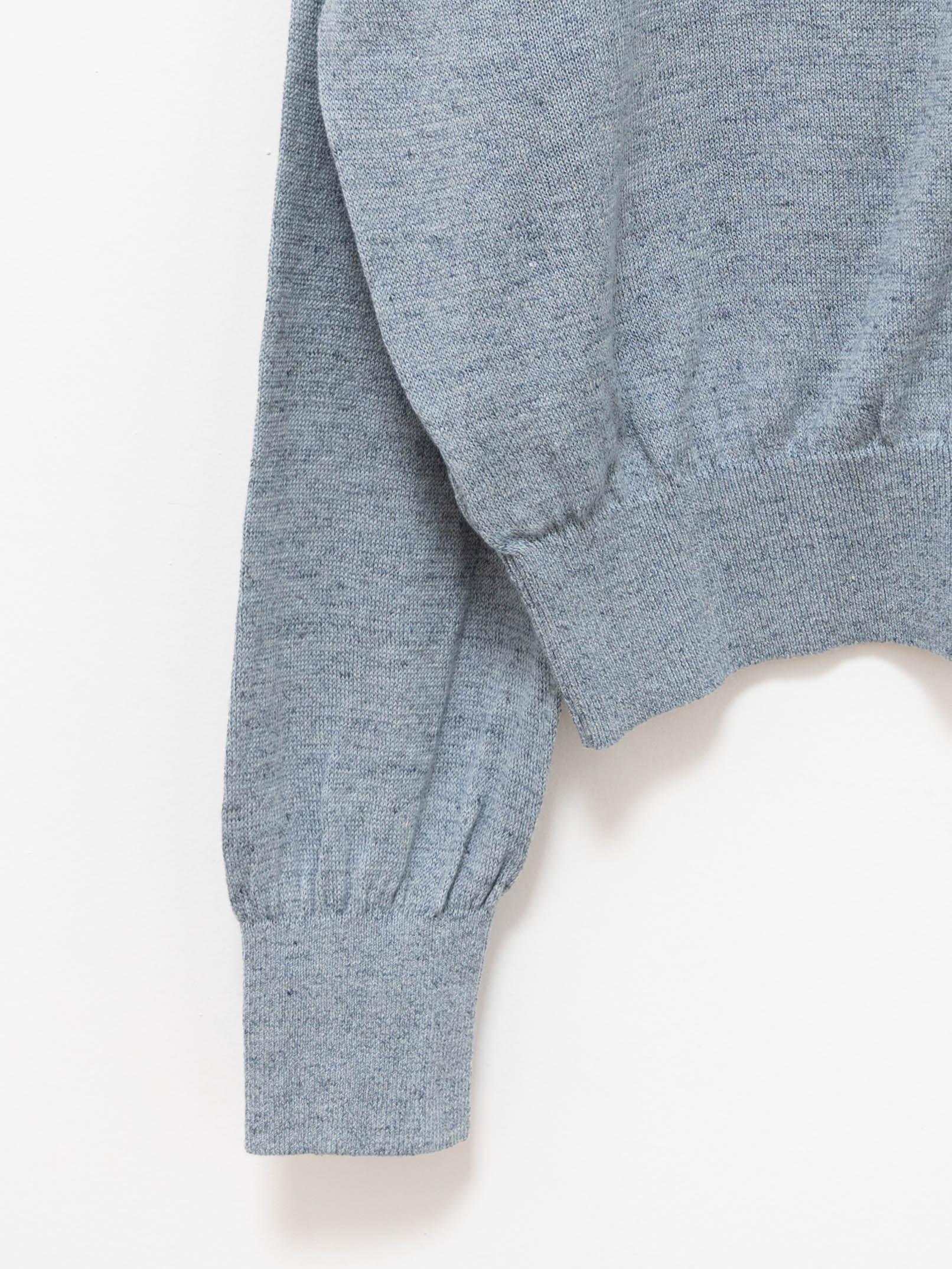 Namu Shop - Phlannel Linen Cotton Crewneck Cardigan - Blue