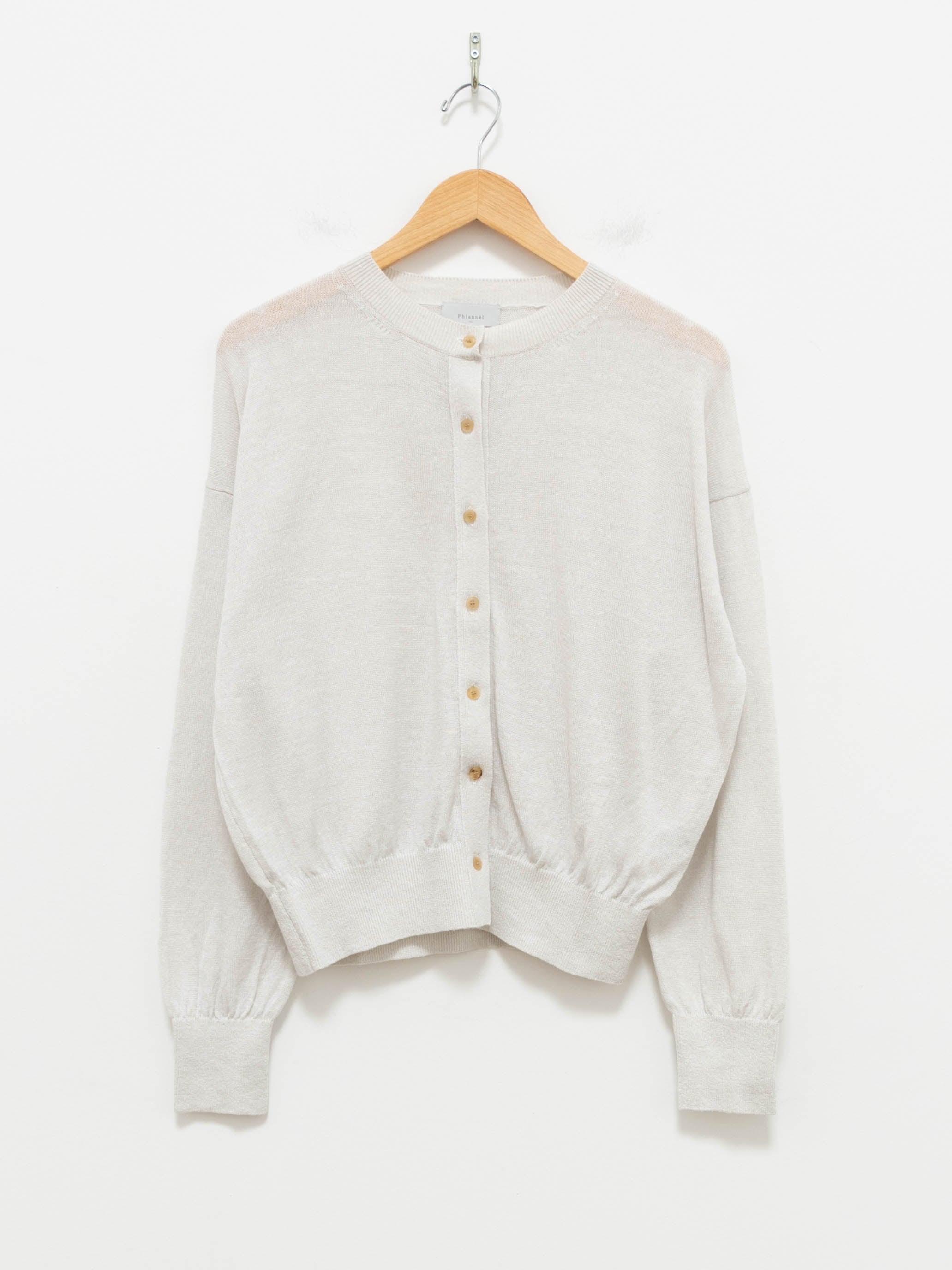 Namu Shop - Phlannel Linen Cotton Crewneck Cardigan - White