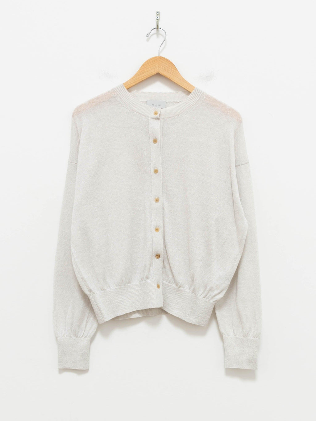 Namu Shop - Phlannel Linen Cotton Crewneck Cardigan - White