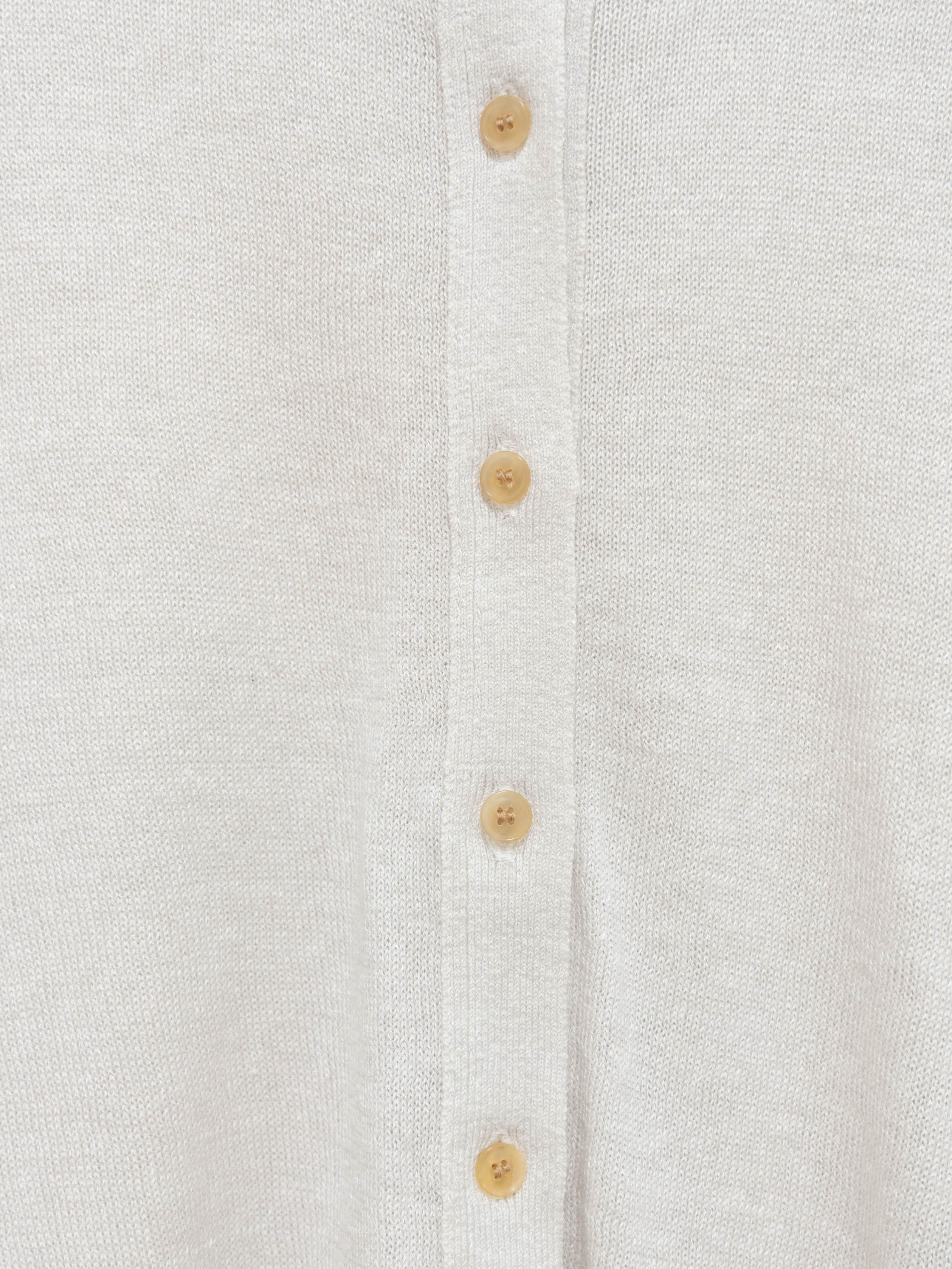 Namu Shop - Phlannel Linen Cotton Crewneck Cardigan - White