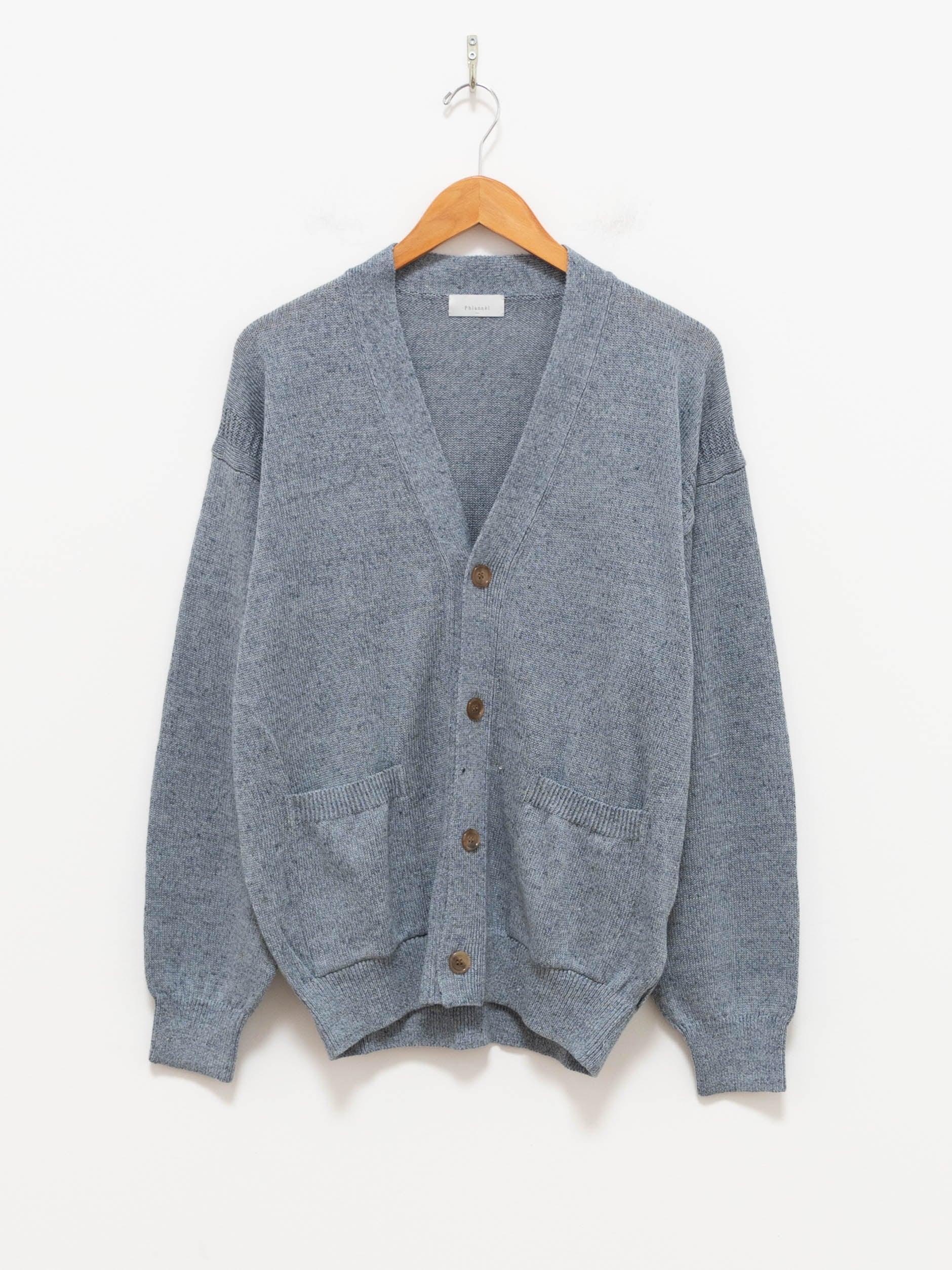 トップス Linen Cotton Guernsy Cardigan Namu Shop - Phlannel Linen Cotton Guernsey Cardigan - Blue