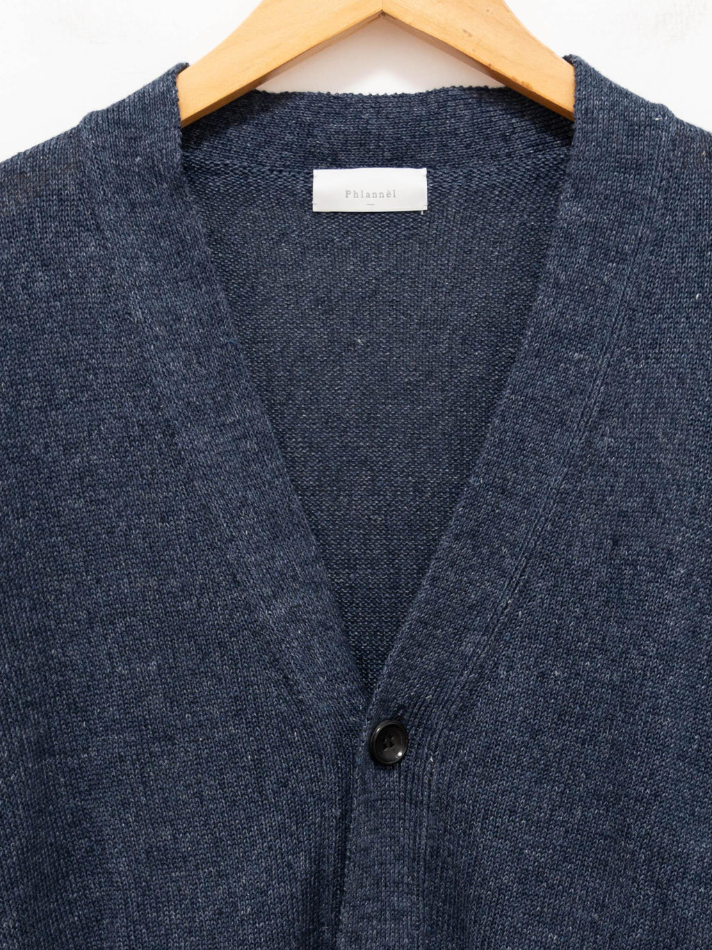 Namu Shop - Phlannel Linen Cotton Guernsey Cardigan - Indigo