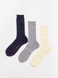 Namu Shop - Phlannel Men's 3-Pack Wool Socks (Navy, Ivory, Gray)