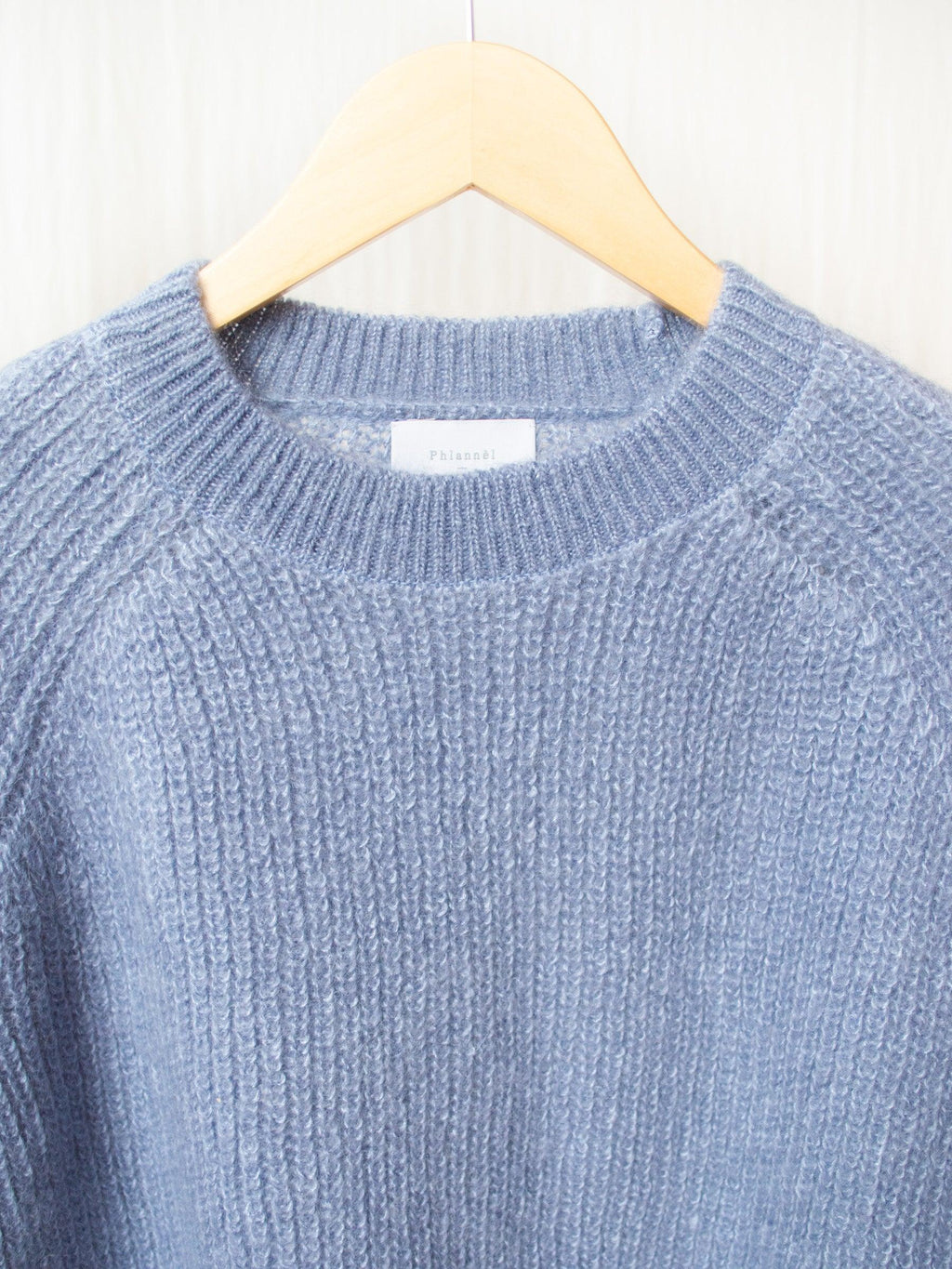 Namu Shop - Phlannel Mohair Silk Rib Stitch Sweater - Pale Blue