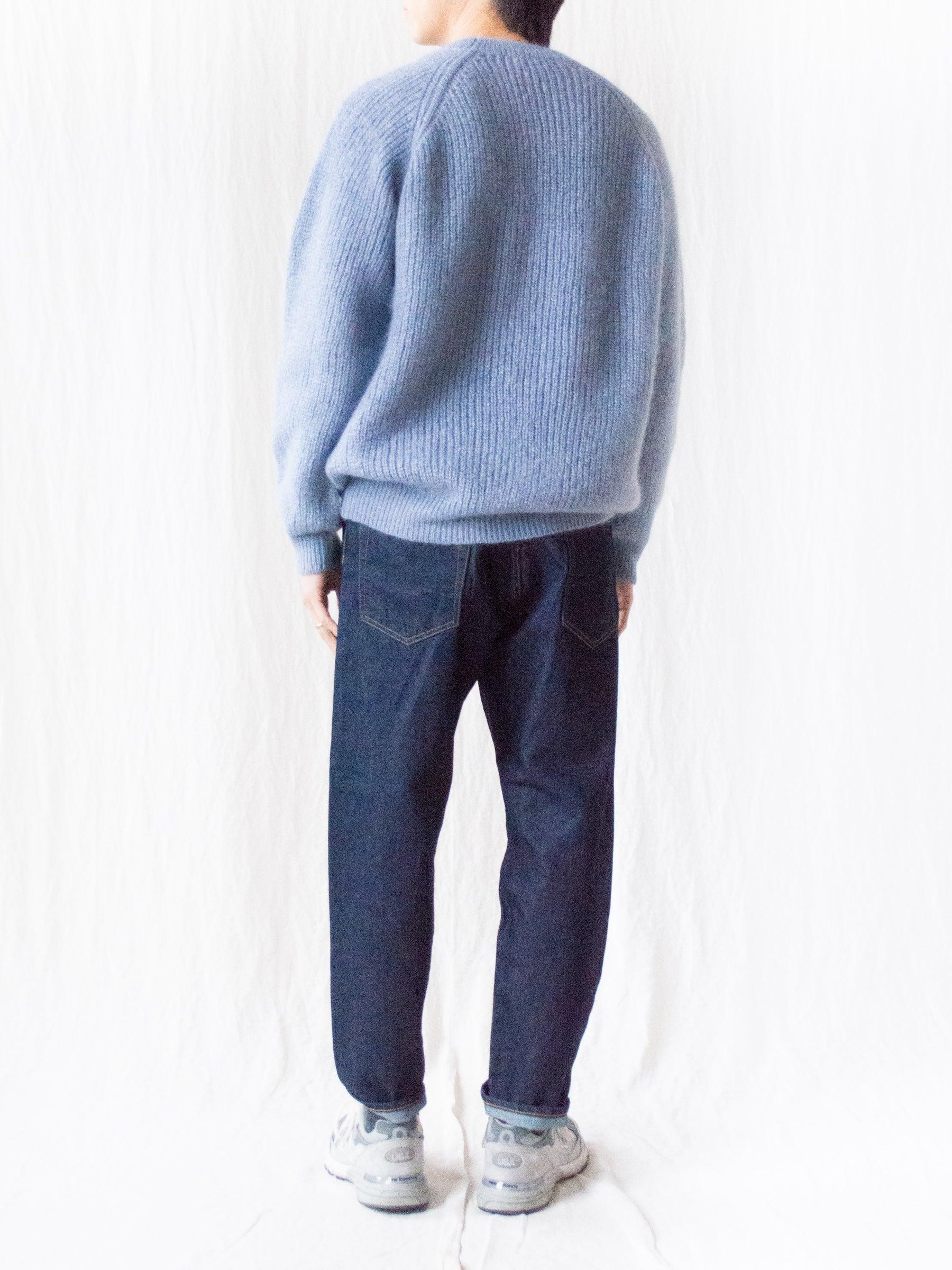Namu Shop - Phlannel Mohair Silk Rib Stitch Sweater - Pale Blue
