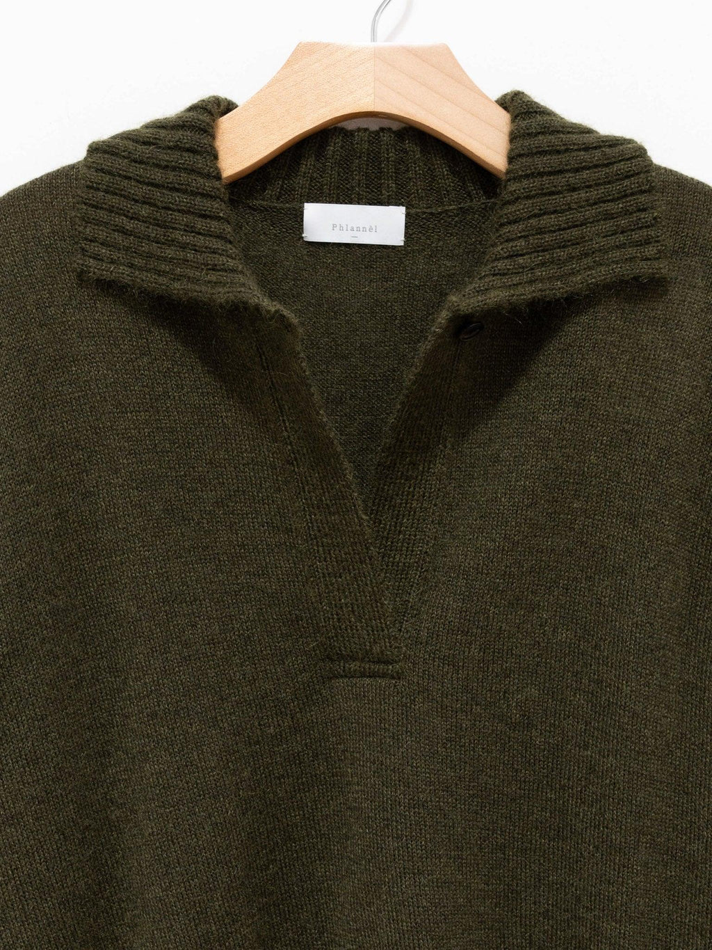 Namu Shop - Phlannel Mohair Silk Wool Skipper Pullover - Khaki Green