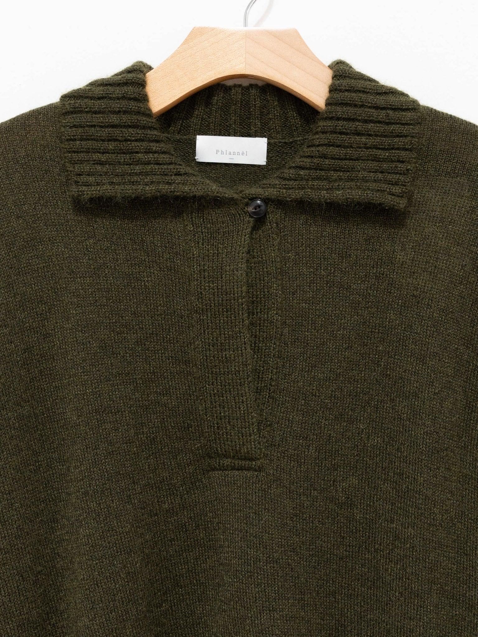 Namu Shop - Phlannel Mohair Silk Wool Skipper Pullover - Khaki Green