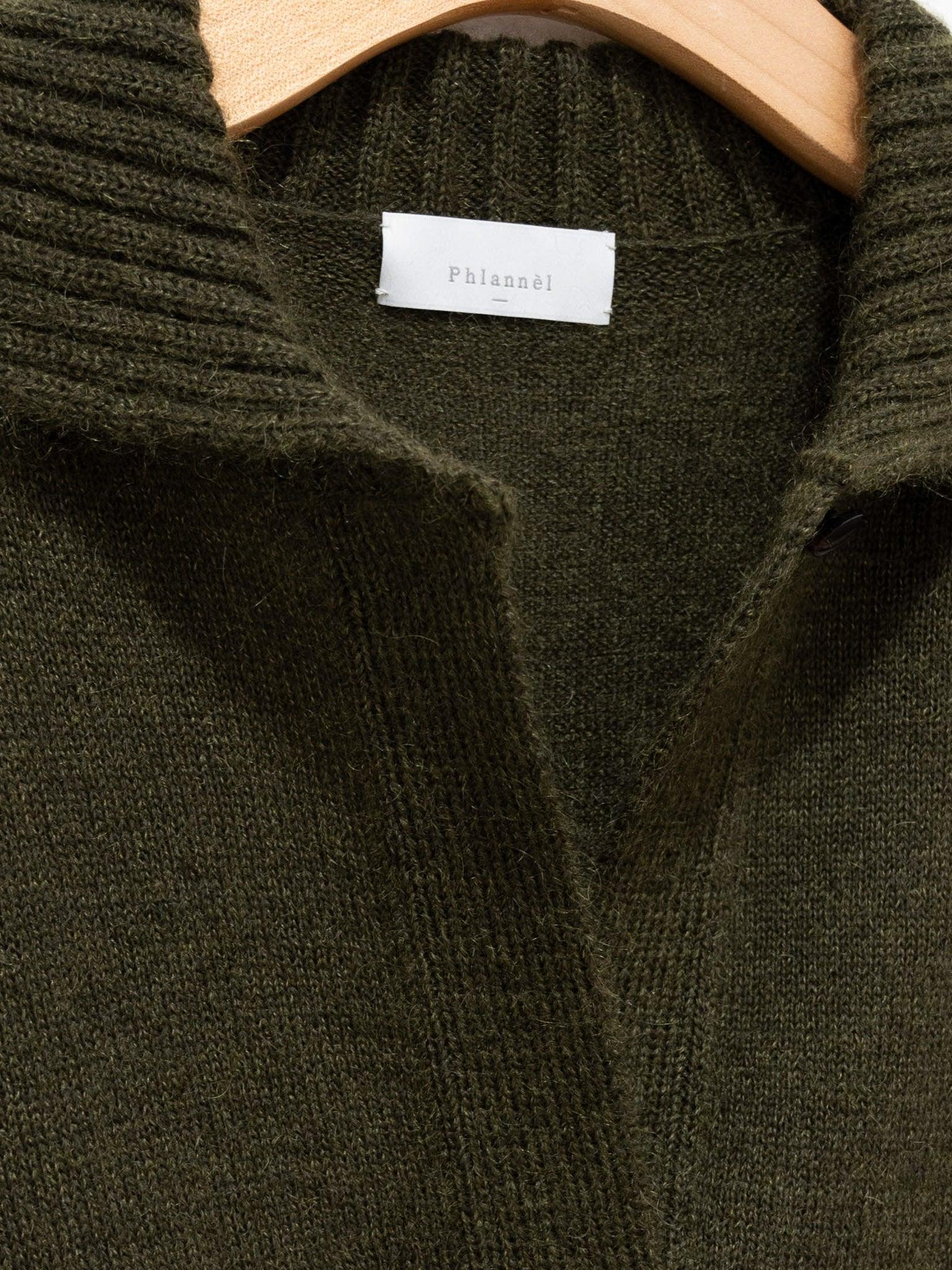 Namu Shop - Phlannel Mohair Silk Wool Skipper Pullover - Khaki Green