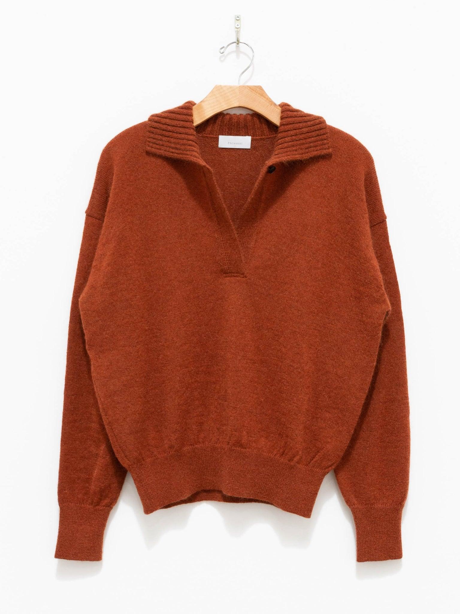 Namu Shop Phlannel Mohair Silk Wool Skipper Pullover Orange Red