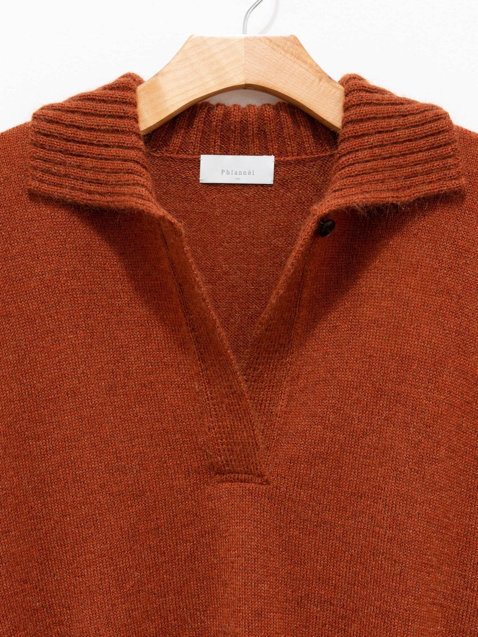 Namu Shop - Phlannel Mohair Silk Wool Skipper Pullover - Orange Red