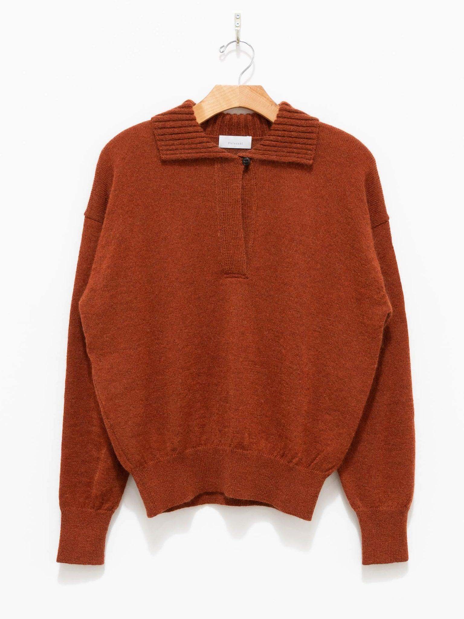 Namu Shop - Phlannel Mohair Silk Wool Skipper Pullover - Orange Red