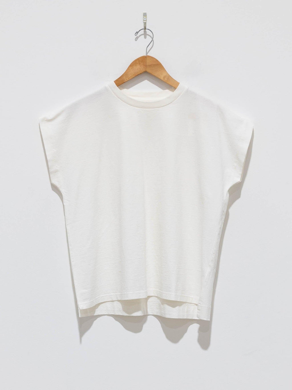 Namu Shop - Phlannel Open End Yarn French Sleeve T-Shirt - White
