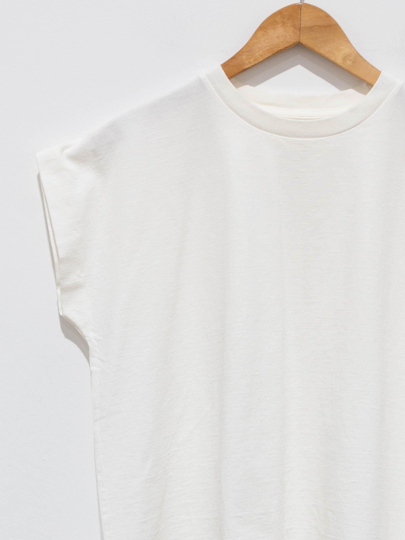 Namu Shop - Phlannel Open End Yarn French Sleeve T-Shirt - White