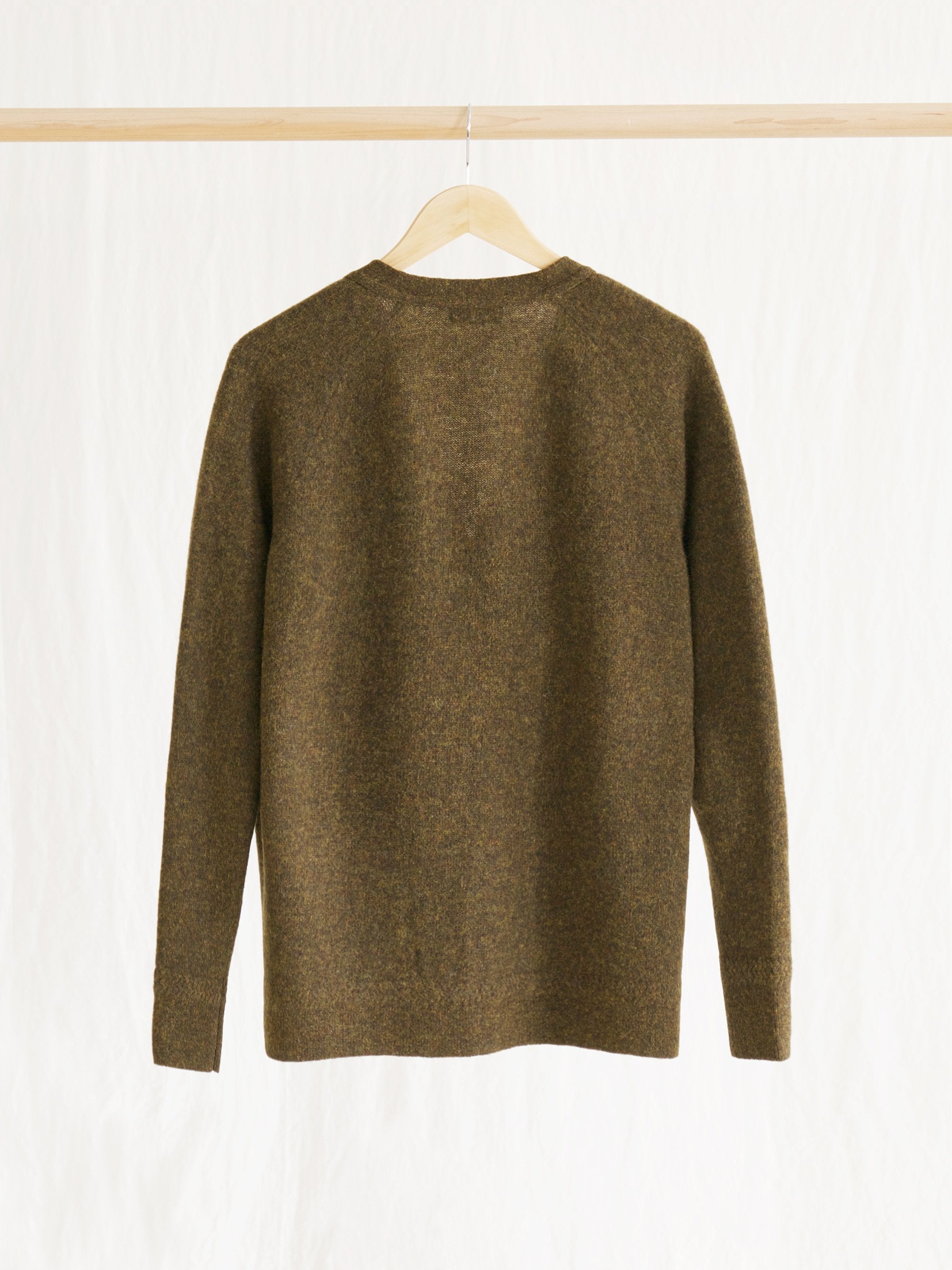 Namu Shop - Phlannel Shetland Wool V-neck Cardigan - Khaki (Men's)