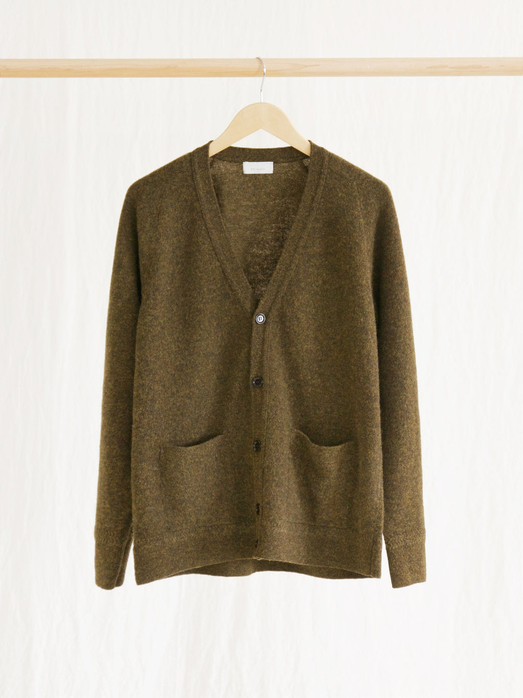 Namu Shop - Phlannel Shetland Wool V-neck Cardigan - Khaki (Men's)