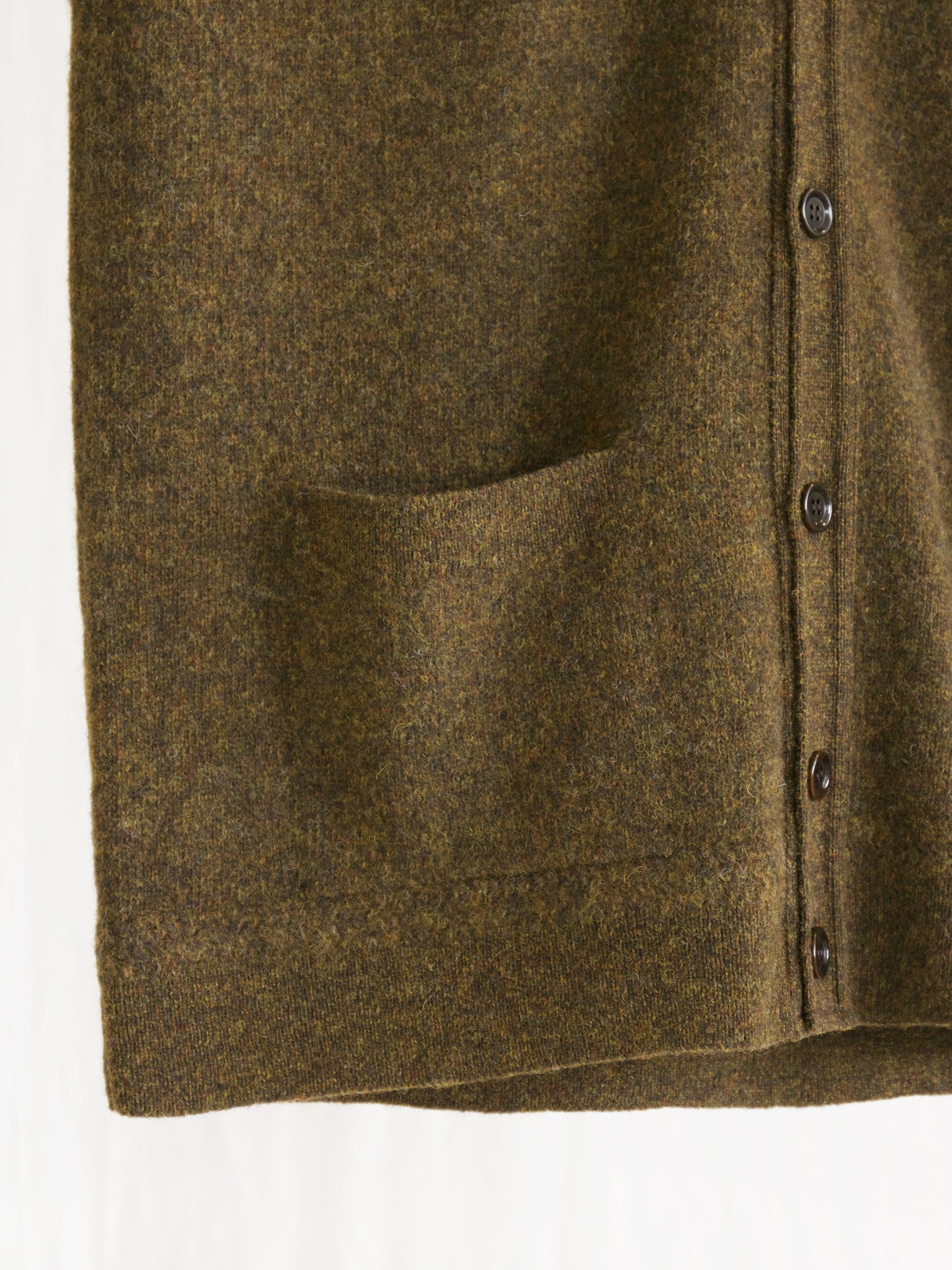 Namu Shop - Phlannel Shetland Wool V-neck Cardigan - Khaki (Men's)