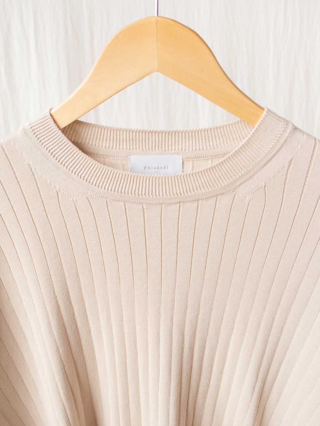 Namu Shop - Phlannel Suvin Cotton Wide Rib Knit - Beige
