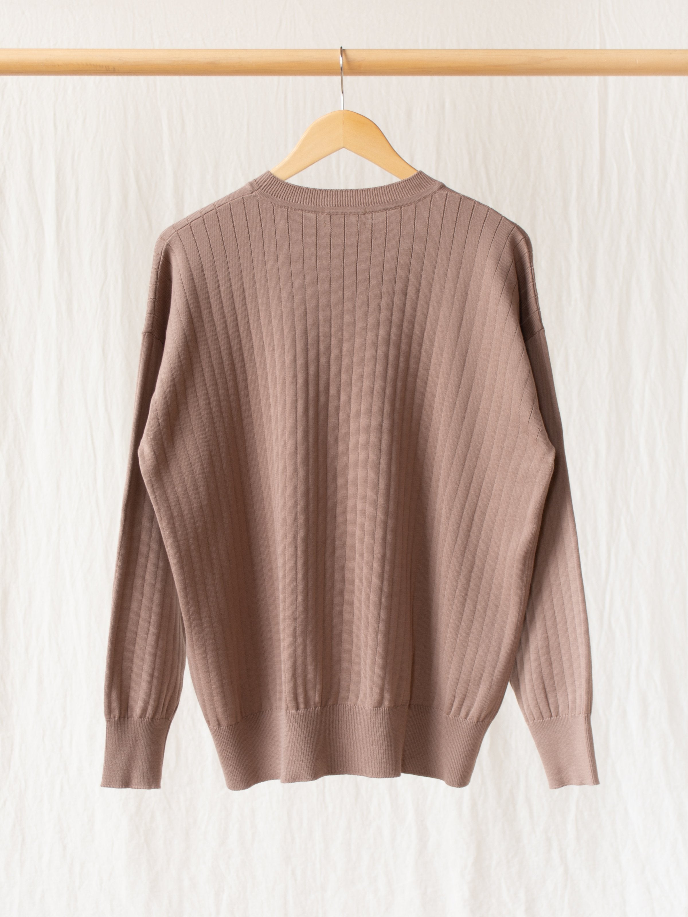 Namu Shop - Phlannel Suvin Cotton Wide Rib Knit - Brown