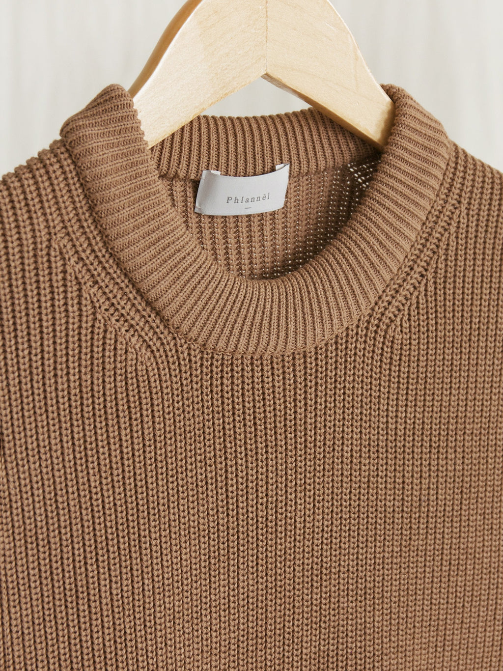 Namu Shop - Phlannel Washi/Silk Crew Neck Knit Vest - Almond
