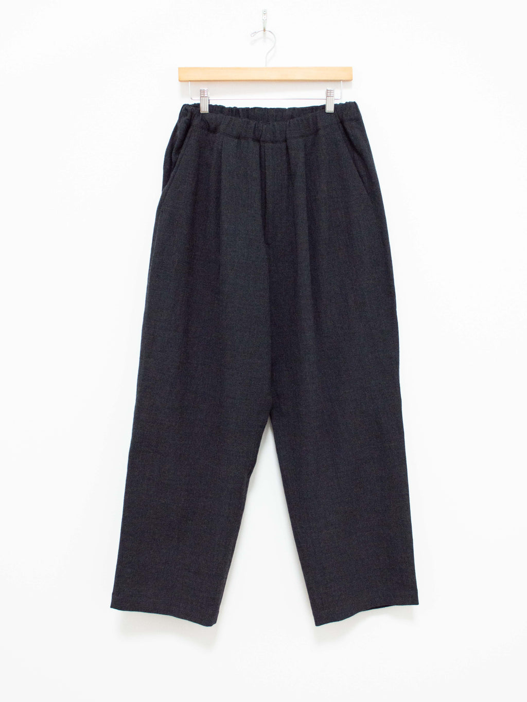 Namu Shop - Phlannel Winter Loop Yarn Wide Easy Trousers - Deep Gray
