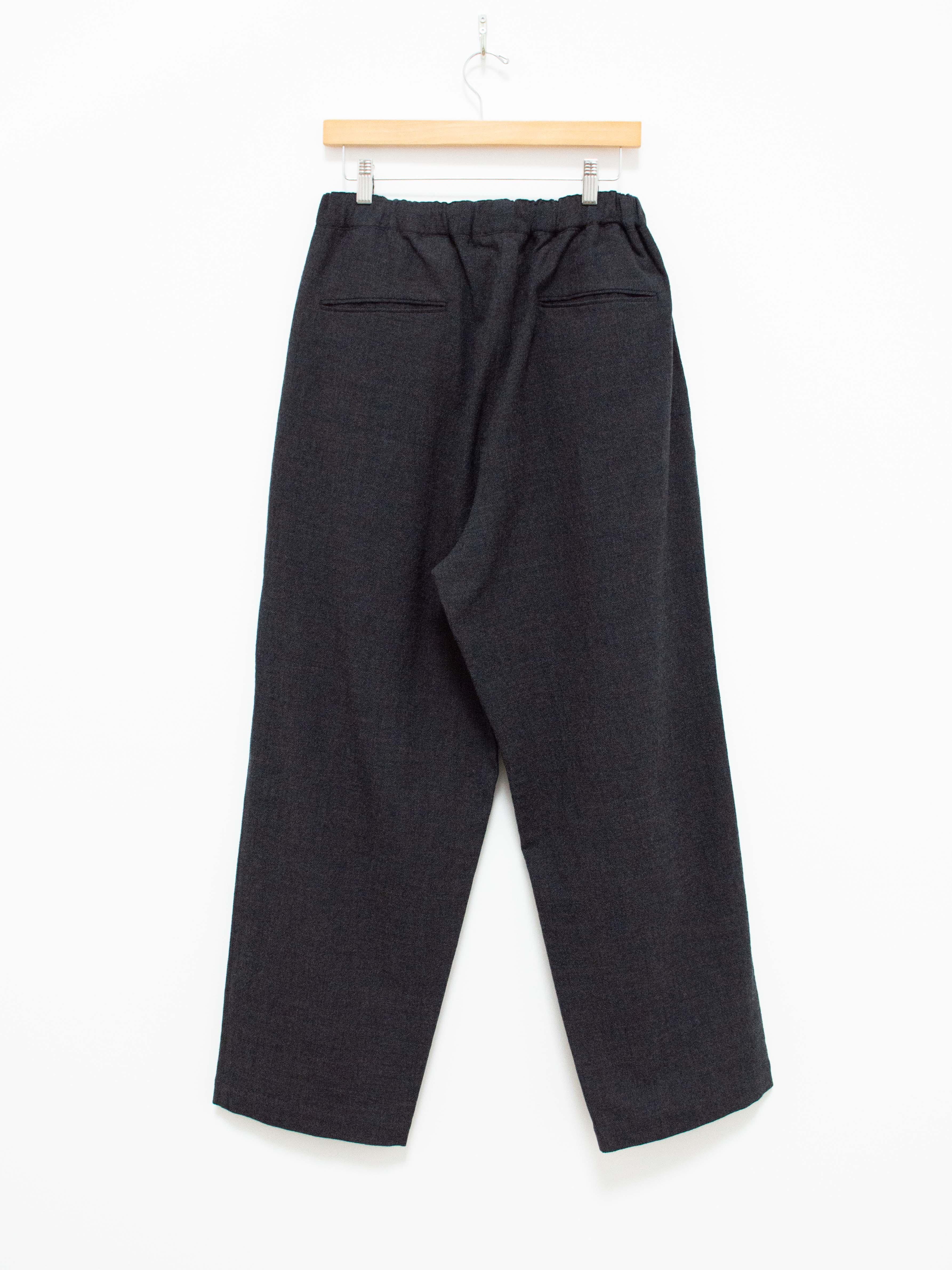 Namu Shop - Phlannel Winter Loop Yarn Wide Easy Trousers - Deep Gray