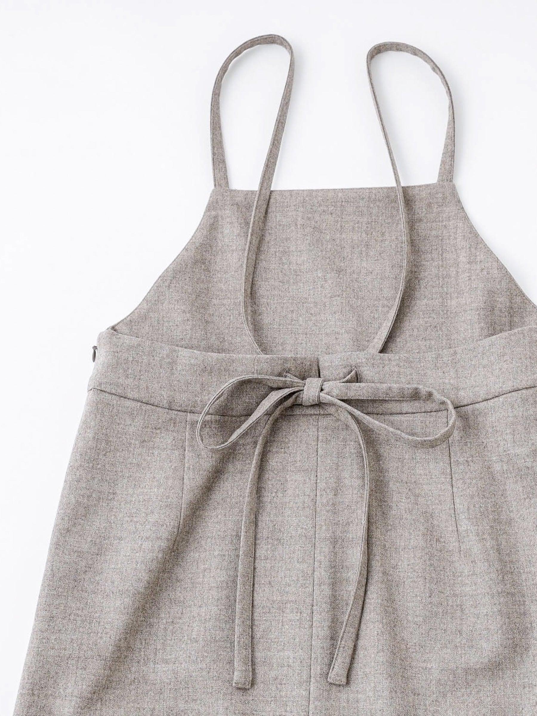Namu Shop - Phlannel Wool Flannel Apron Dress - Ecru/Beige