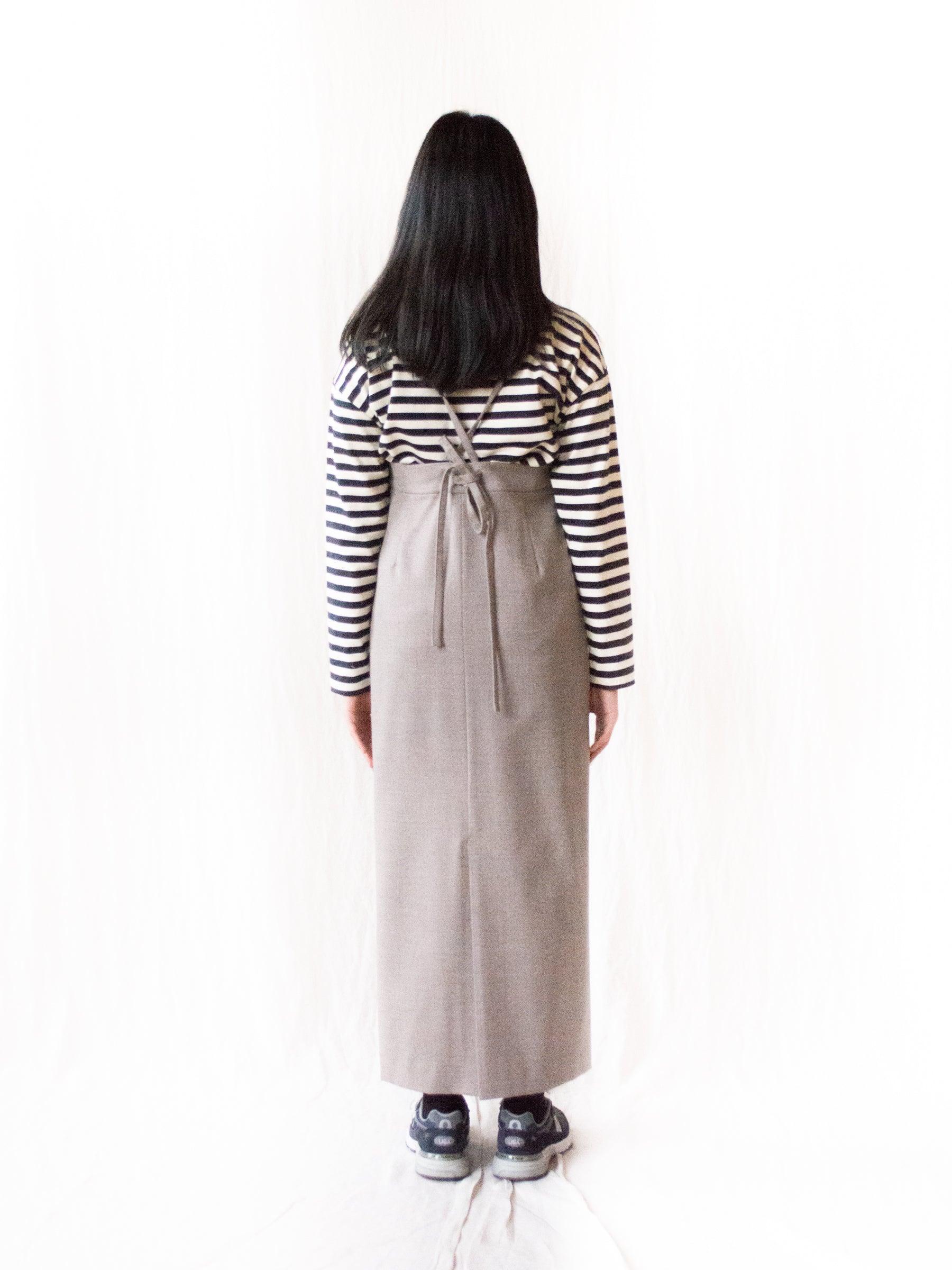 Namu Shop - Phlannel Wool Flannel Apron Dress - Ecru/Beige