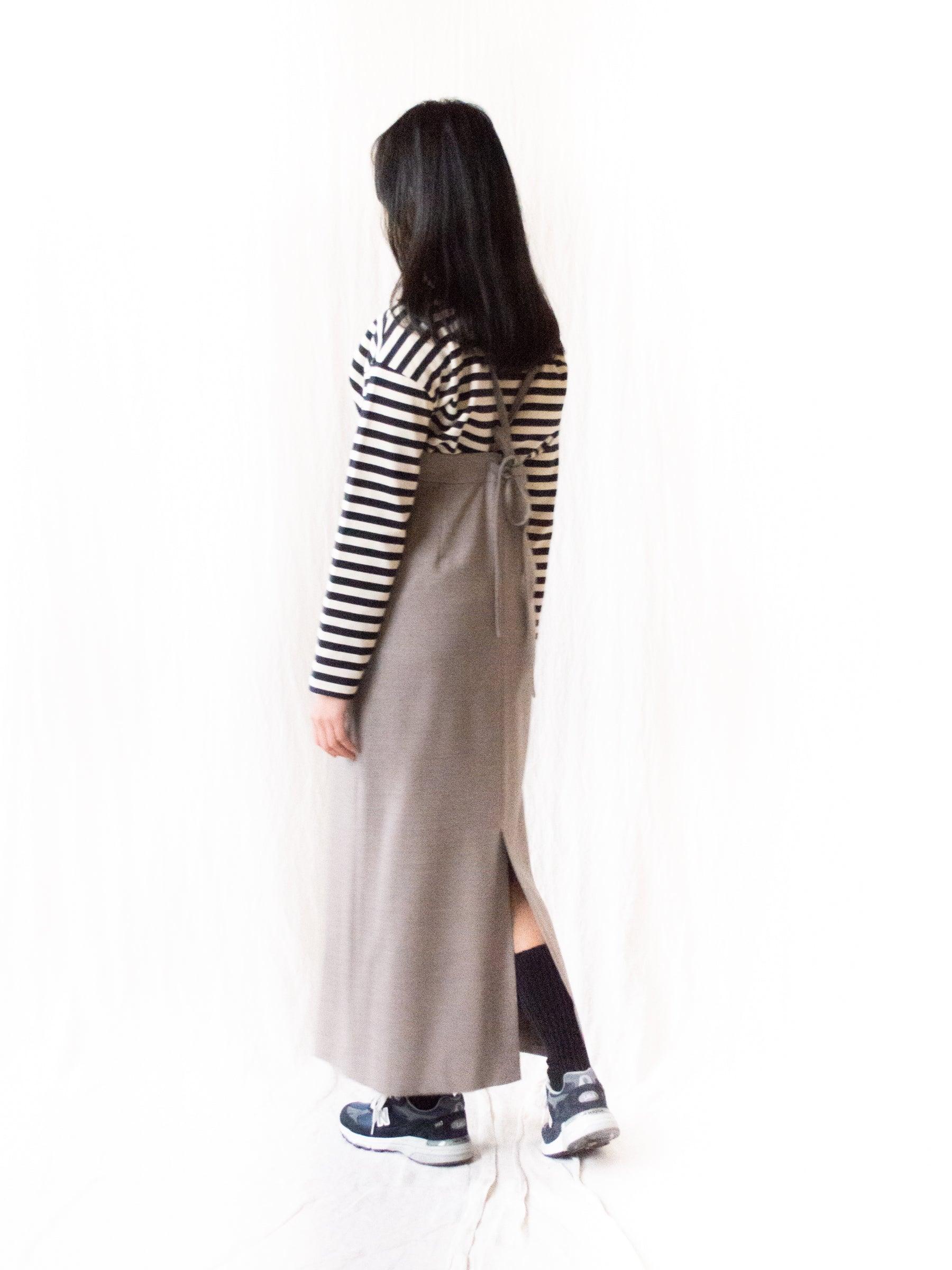 Namu Shop - Phlannel Wool Flannel Apron Dress - Ecru/Beige