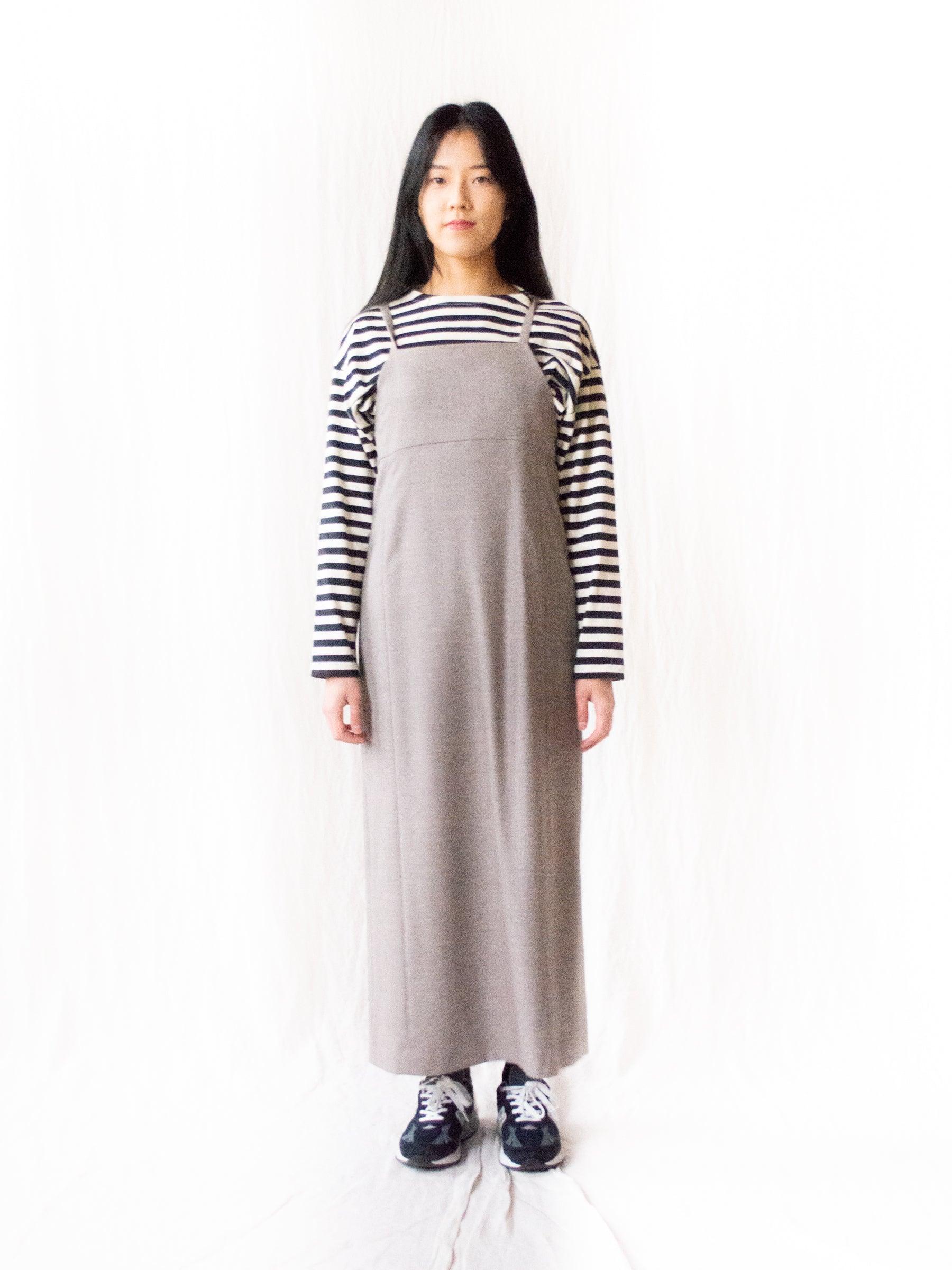Namu Shop - Phlannel Wool Flannel Apron Dress - Ecru/Beige