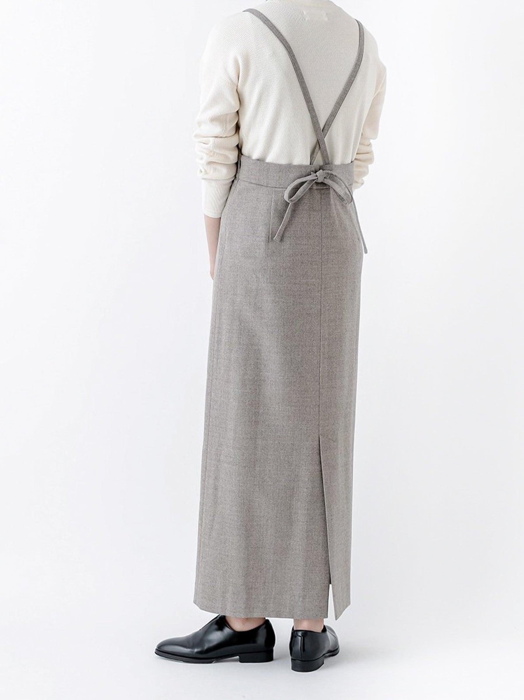 Namu Shop - Phlannel Wool Flannel Apron Dress - Ecru/Beige