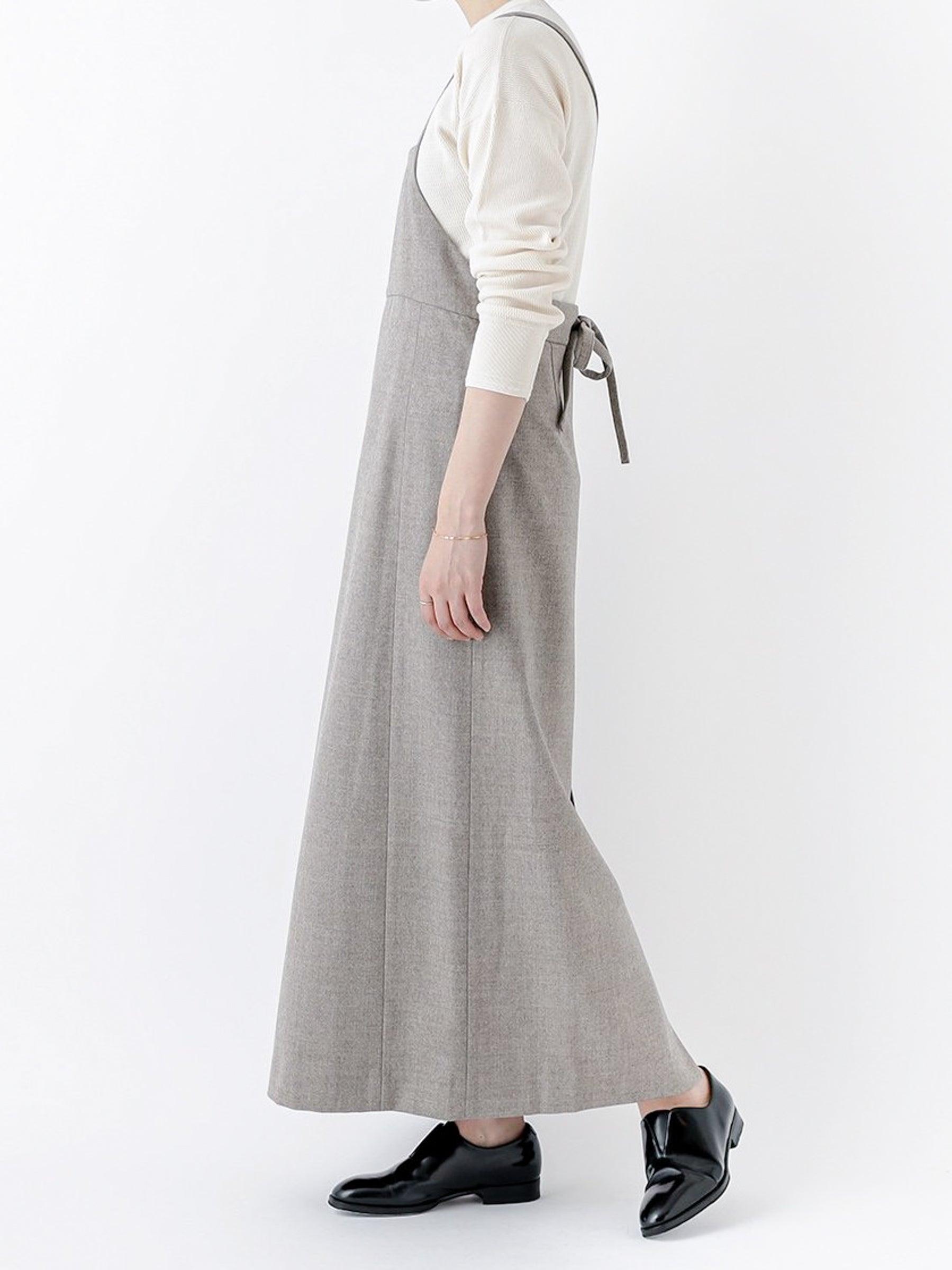 Namu Shop - Phlannel Wool Flannel Apron Dress - Ecru/Beige