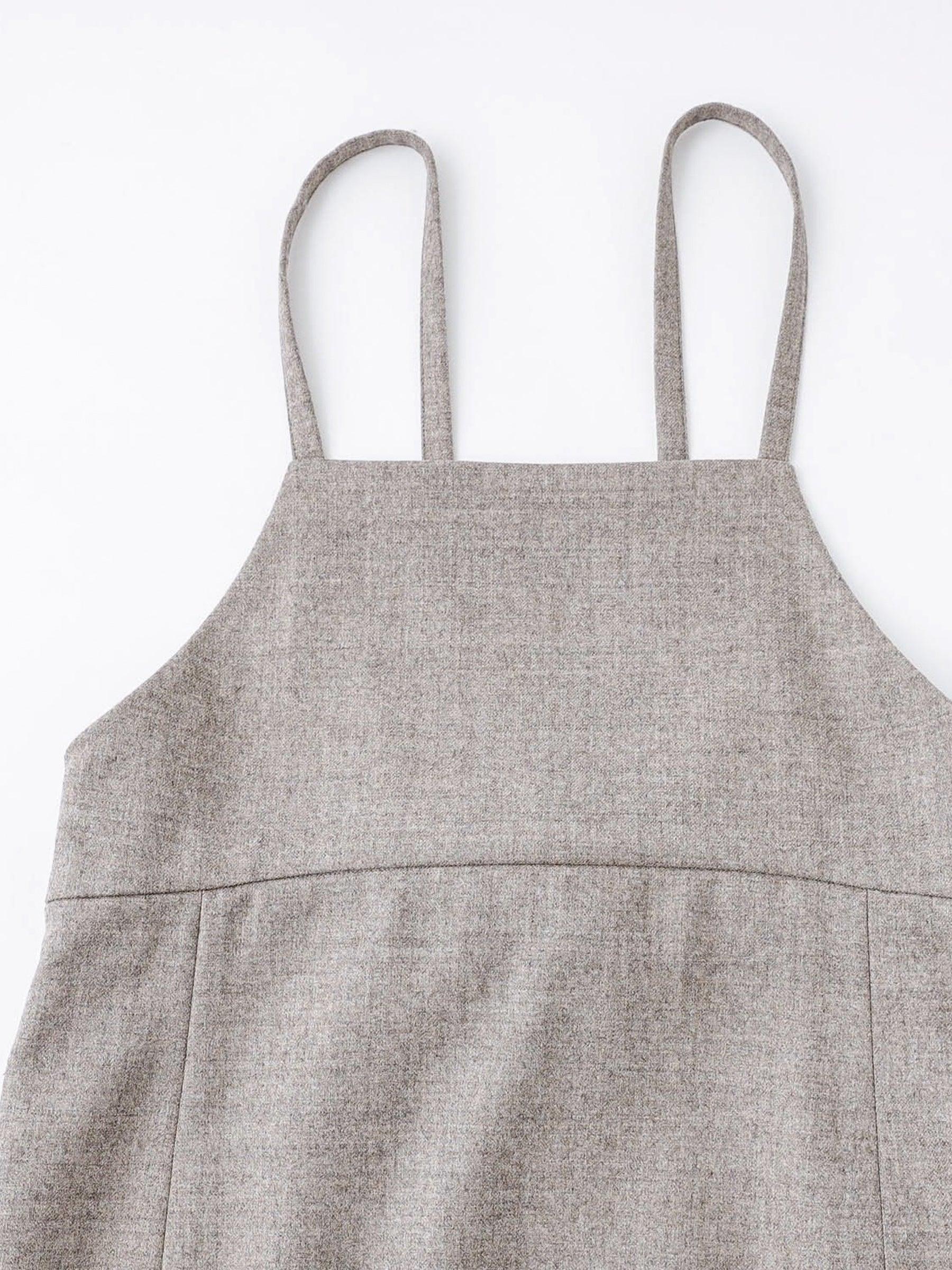 Namu Shop - Phlannel Wool Flannel Apron Dress - Ecru/Beige