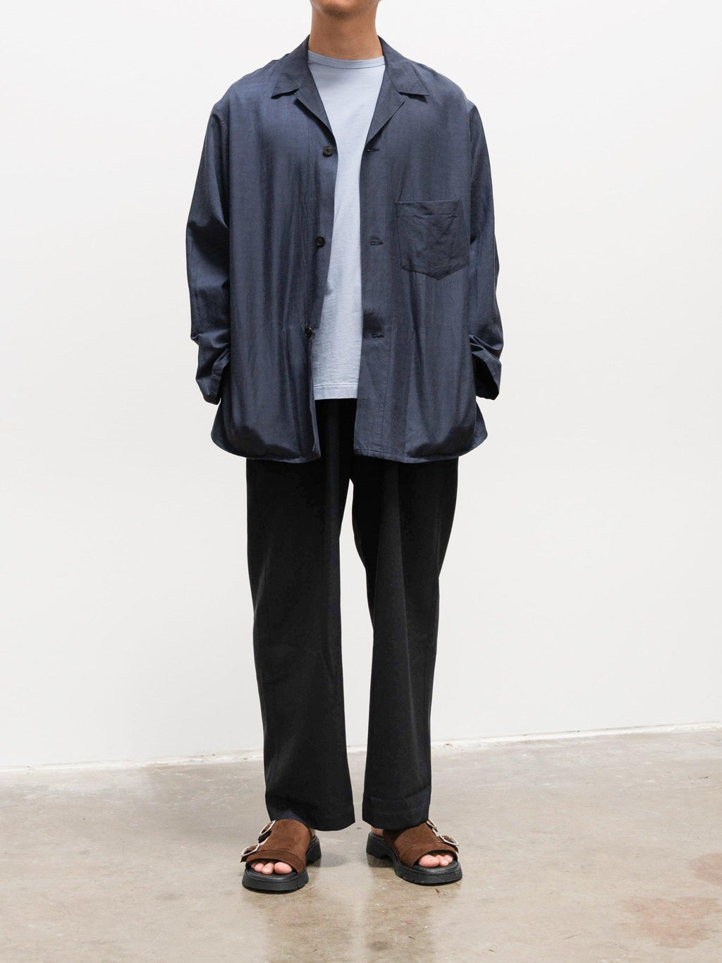 Namu Shop - Phlannel Wool Tropical Easy Trousers - Navy