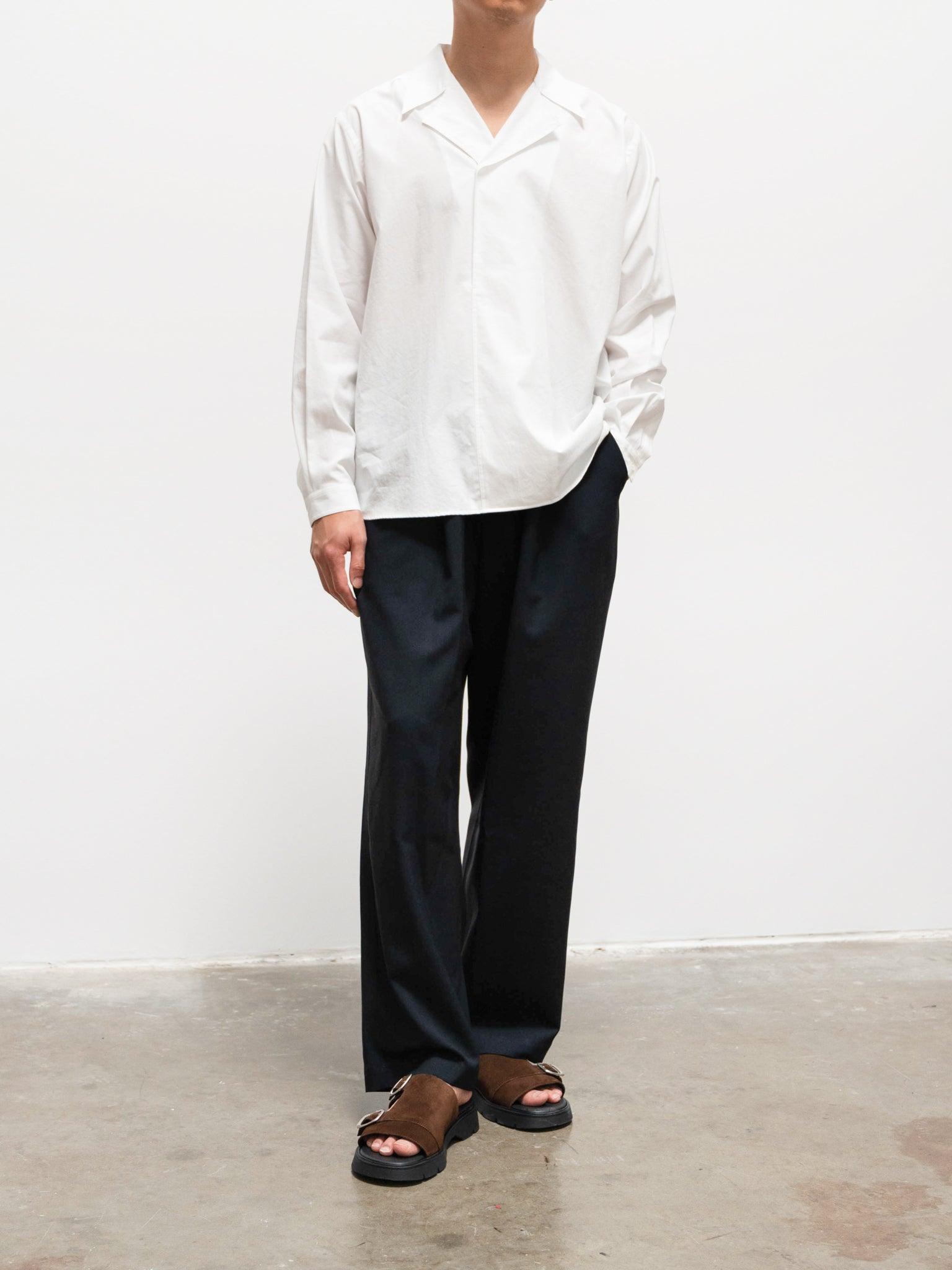 Namu Shop - Phlannel Wool Tropical Easy Trousers - Navy