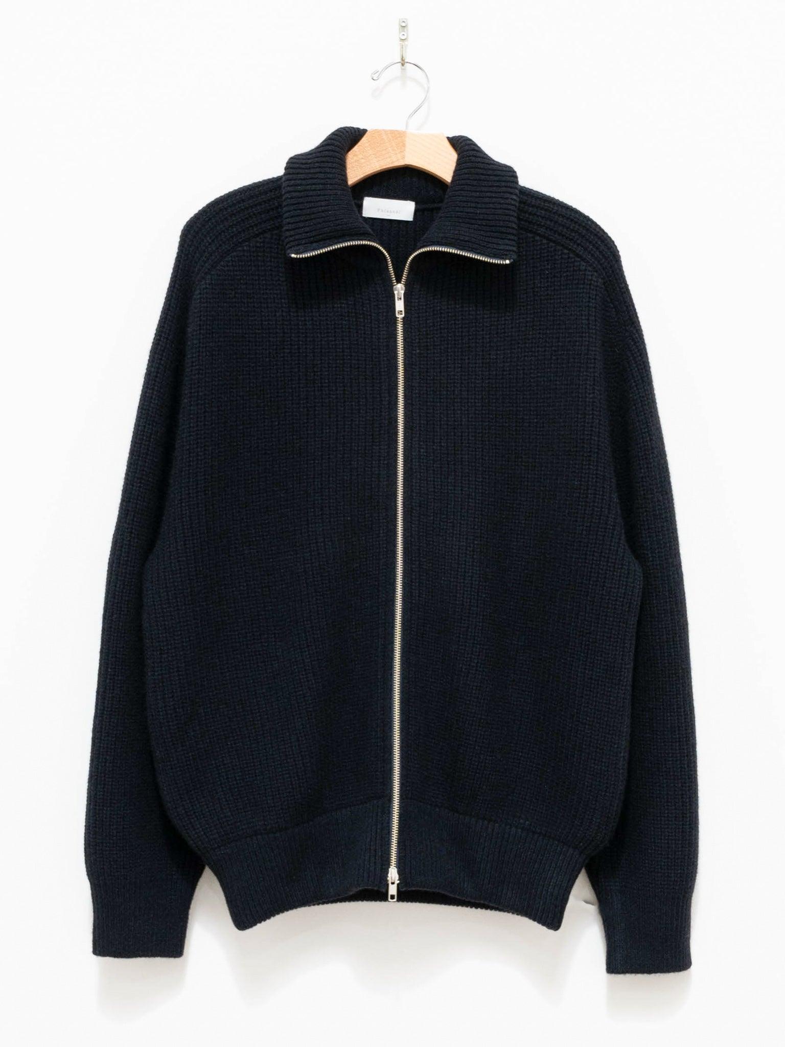 Wool Yak Driving Knit Blouson - Navy