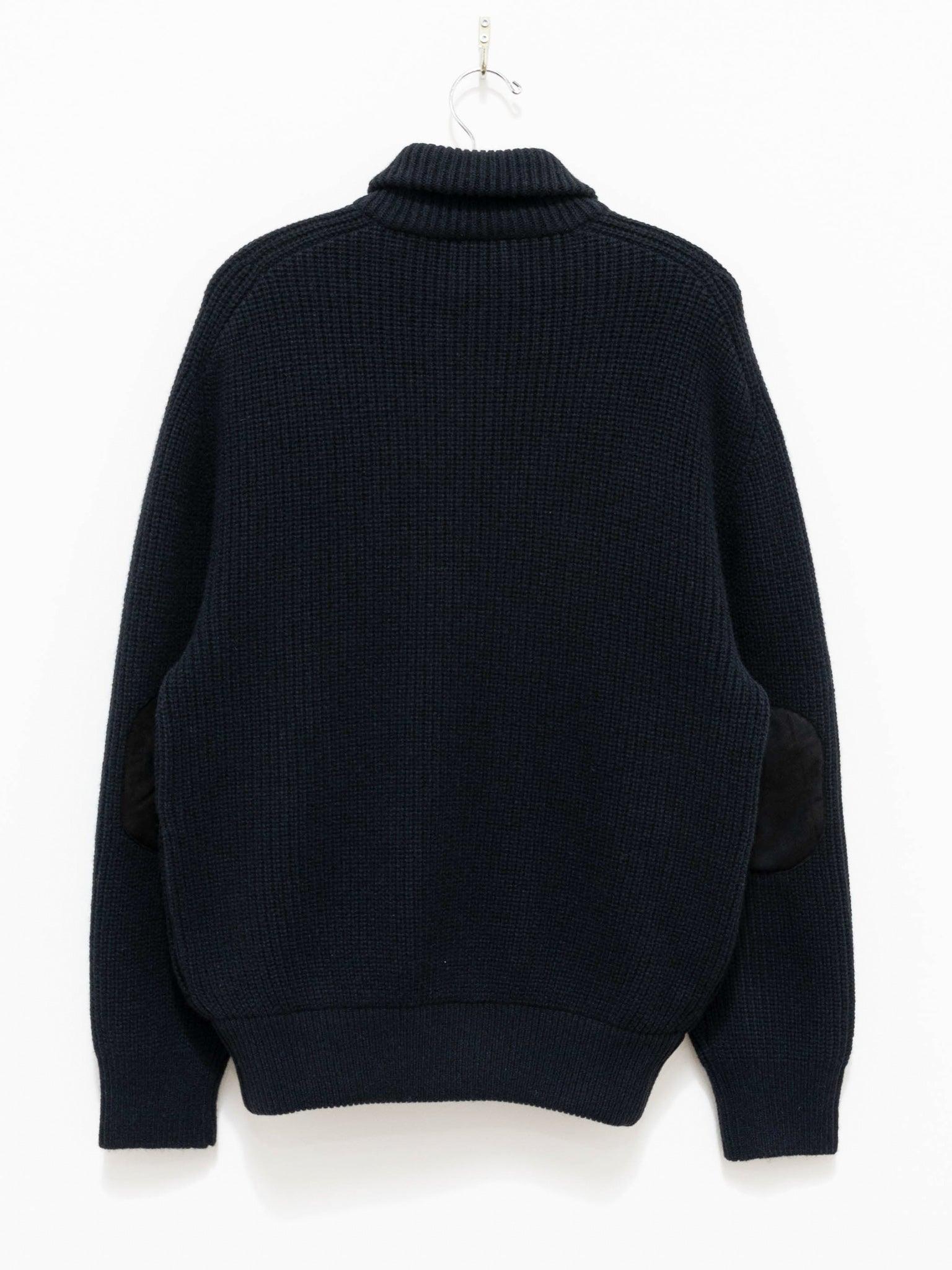 Wool Yak Driving Knit Blouson - Navy