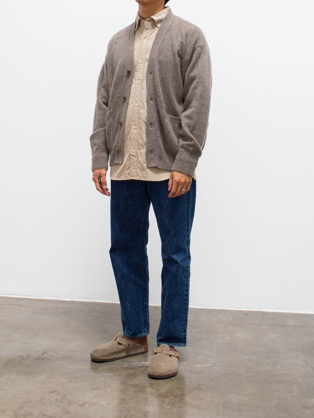 Namu Shop - Phlannel Wool Yak Guernsey Cardigan - Greige