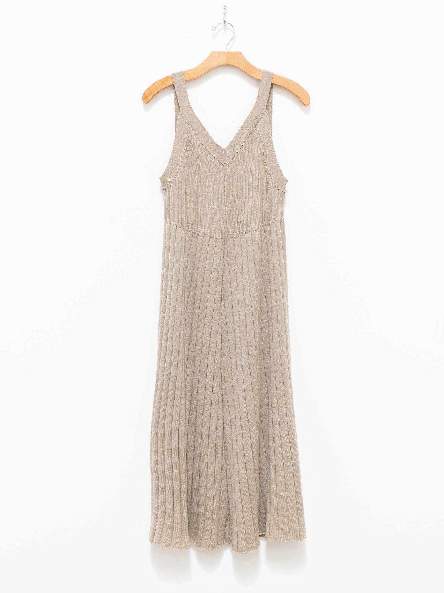 Namu Shop - Phlannel Worsted Wool Knit Camisole Dress - Beige