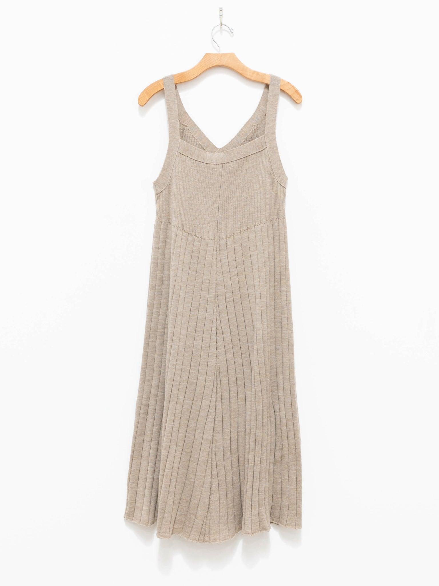 Namu Shop - Phlannel Worsted Wool Knit Camisole Dress - Beige