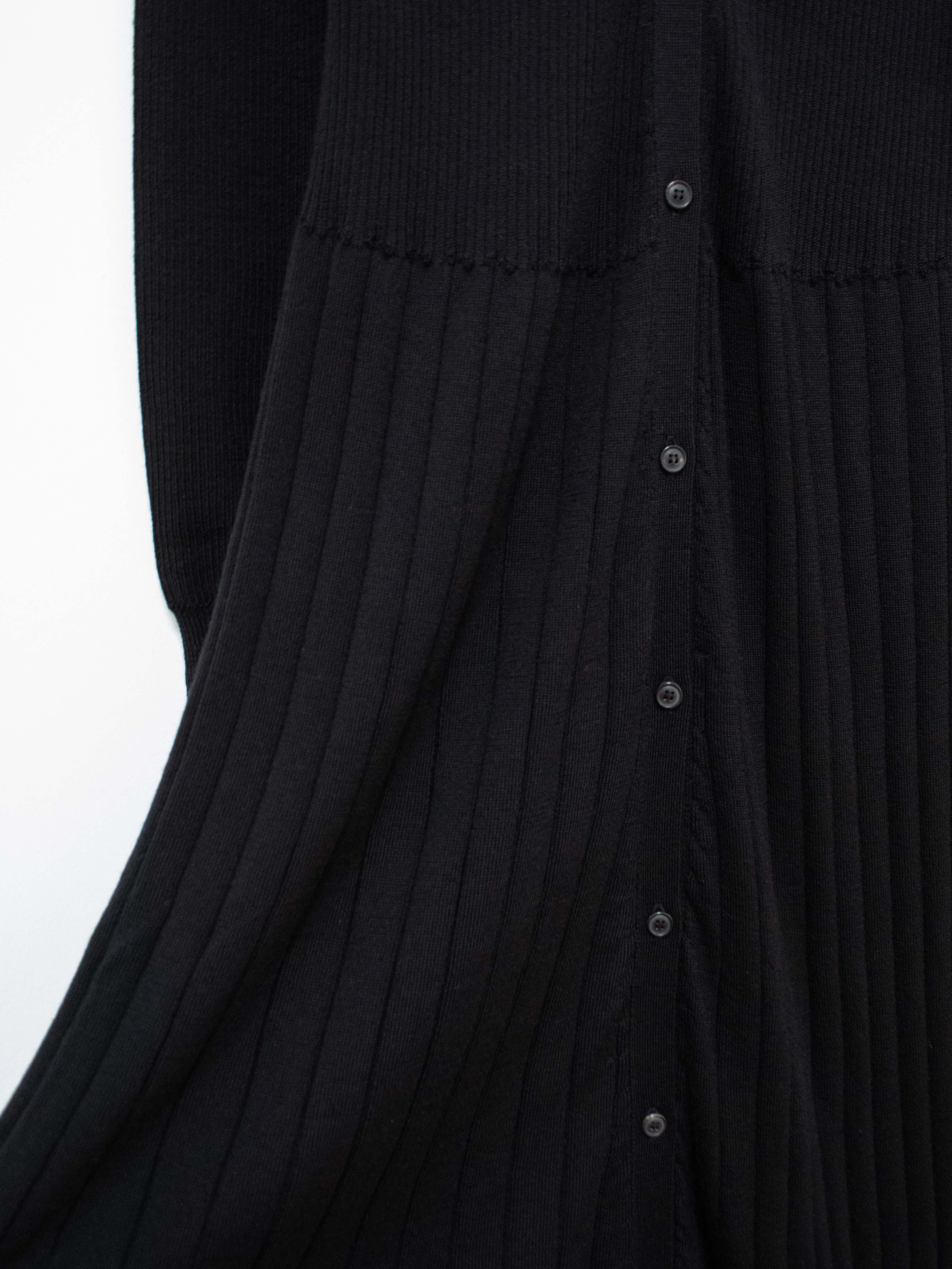 Namu Shop - Phlannel Worsted Wool Knit Rib Dress - Black