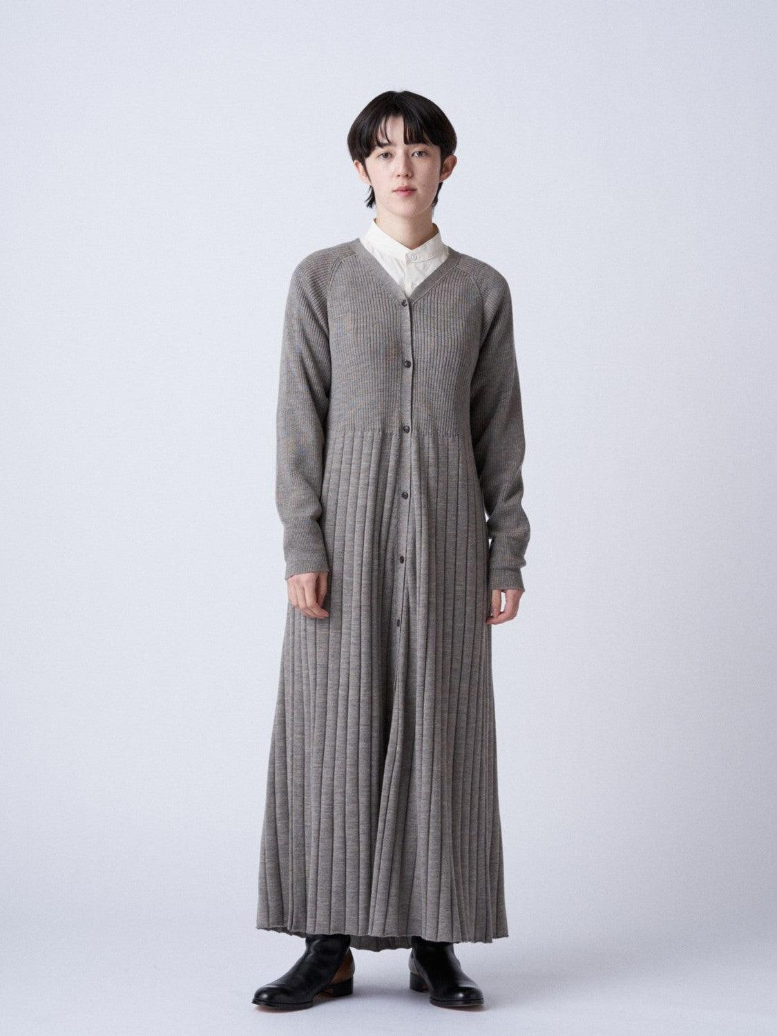 Namu Shop - Phlannel Worsted Wool Knit Rib Dress - Black