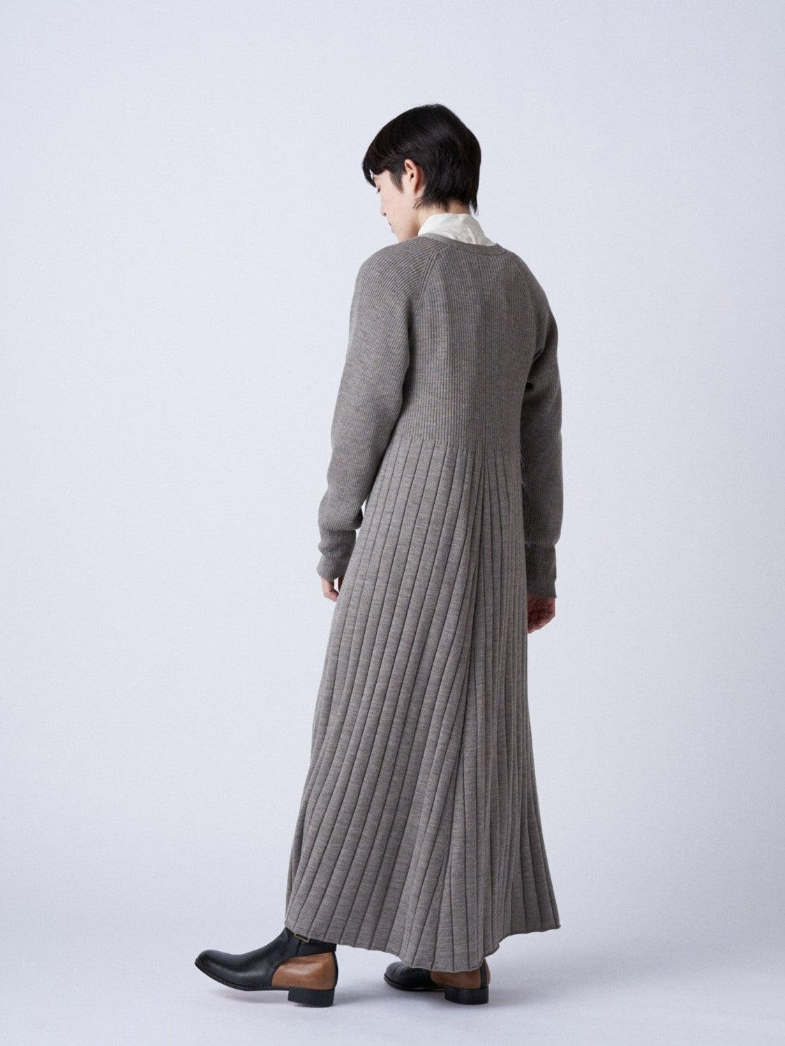 Namu Shop - Phlannel Worsted Wool Knit Rib Dress - Black