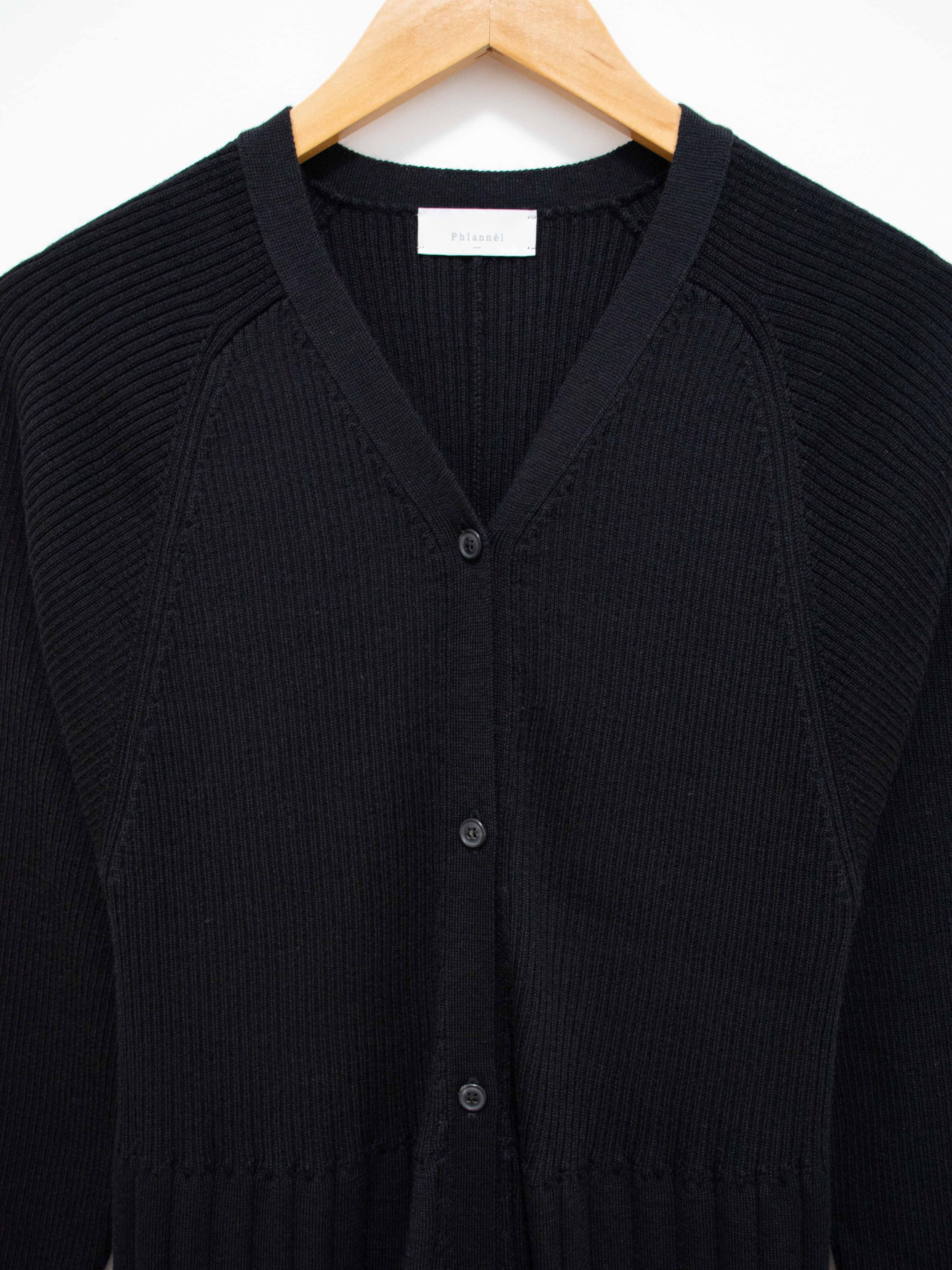 Namu Shop - Phlannel Worsted Wool Knit Rib Dress - Black