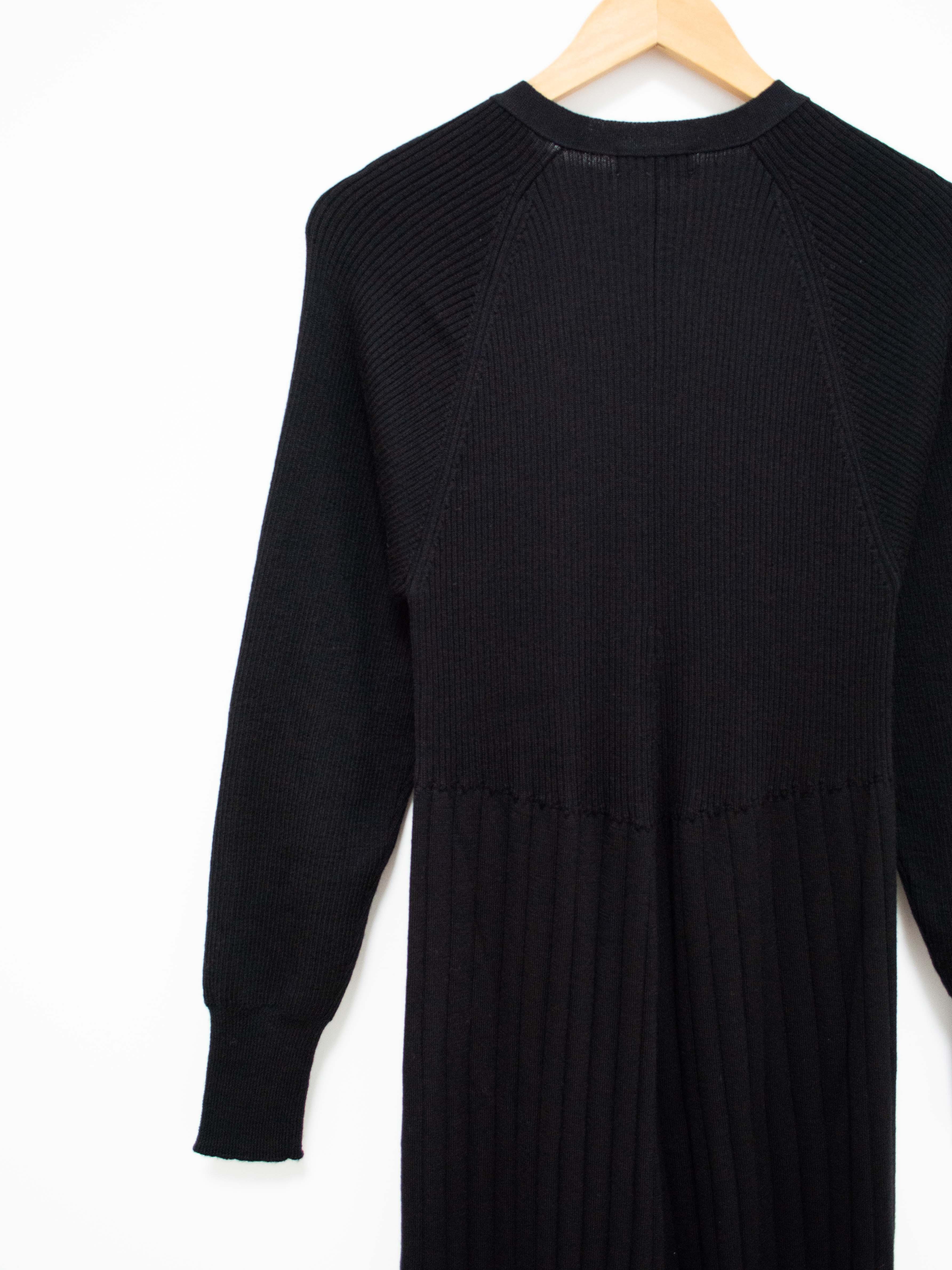 Namu Shop - Phlannel Worsted Wool Knit Rib Dress - Black