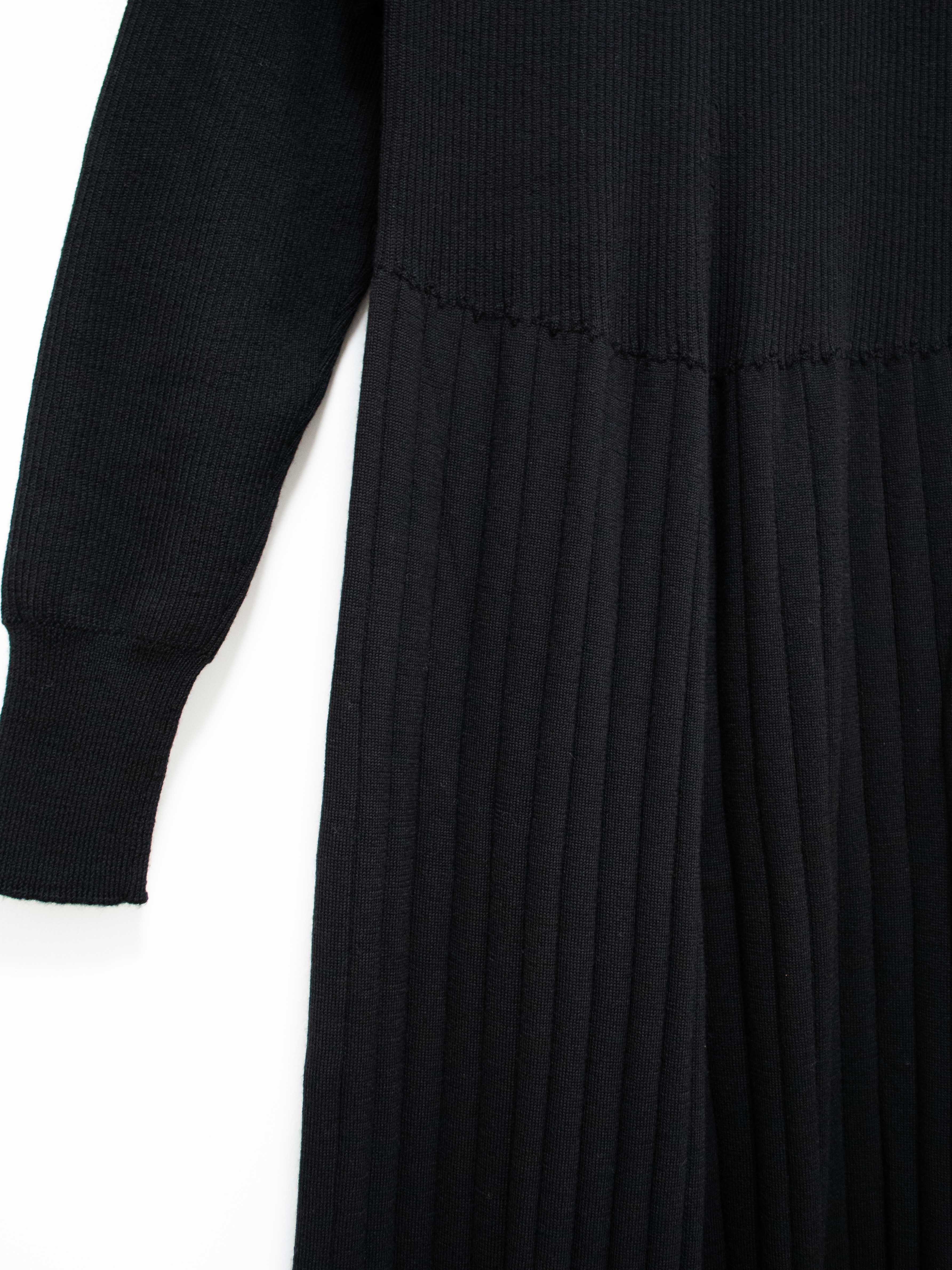 Namu Shop - Phlannel Worsted Wool Knit Rib Dress - Black