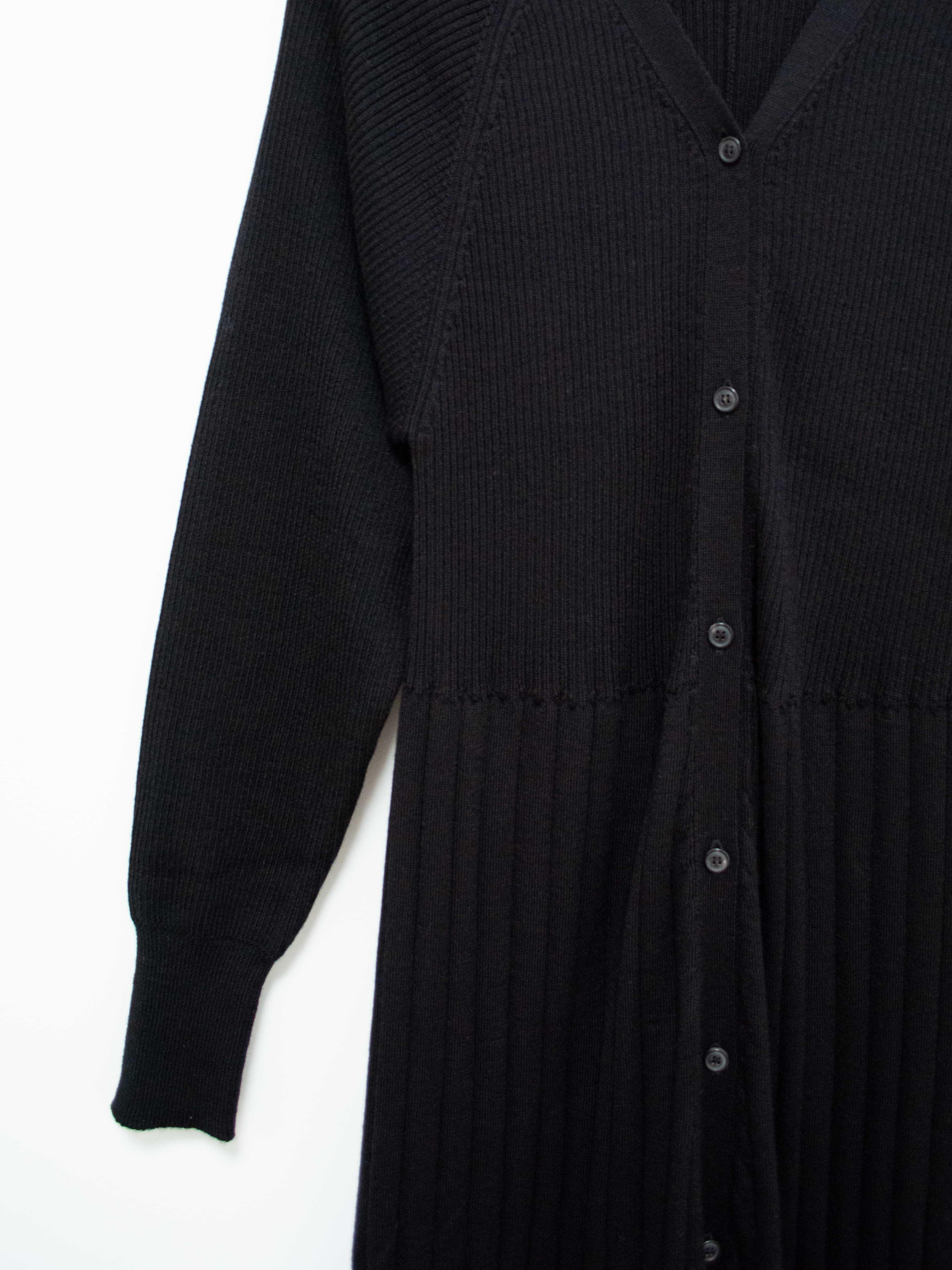 Namu Shop - Phlannel Worsted Wool Knit Rib Dress - Black